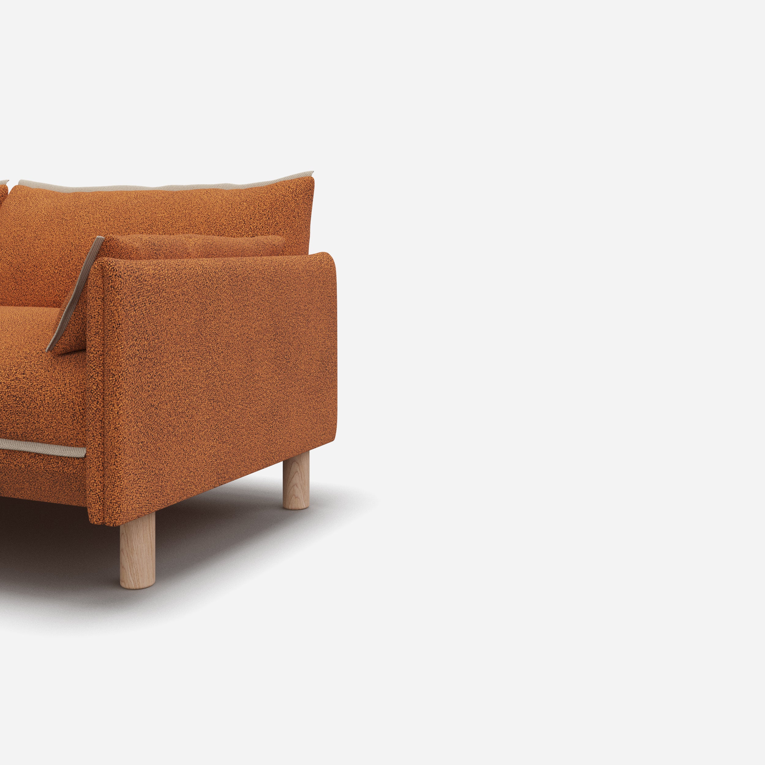 Cozy 4 Seater RH Chaise Sofa | Brick Boucle II