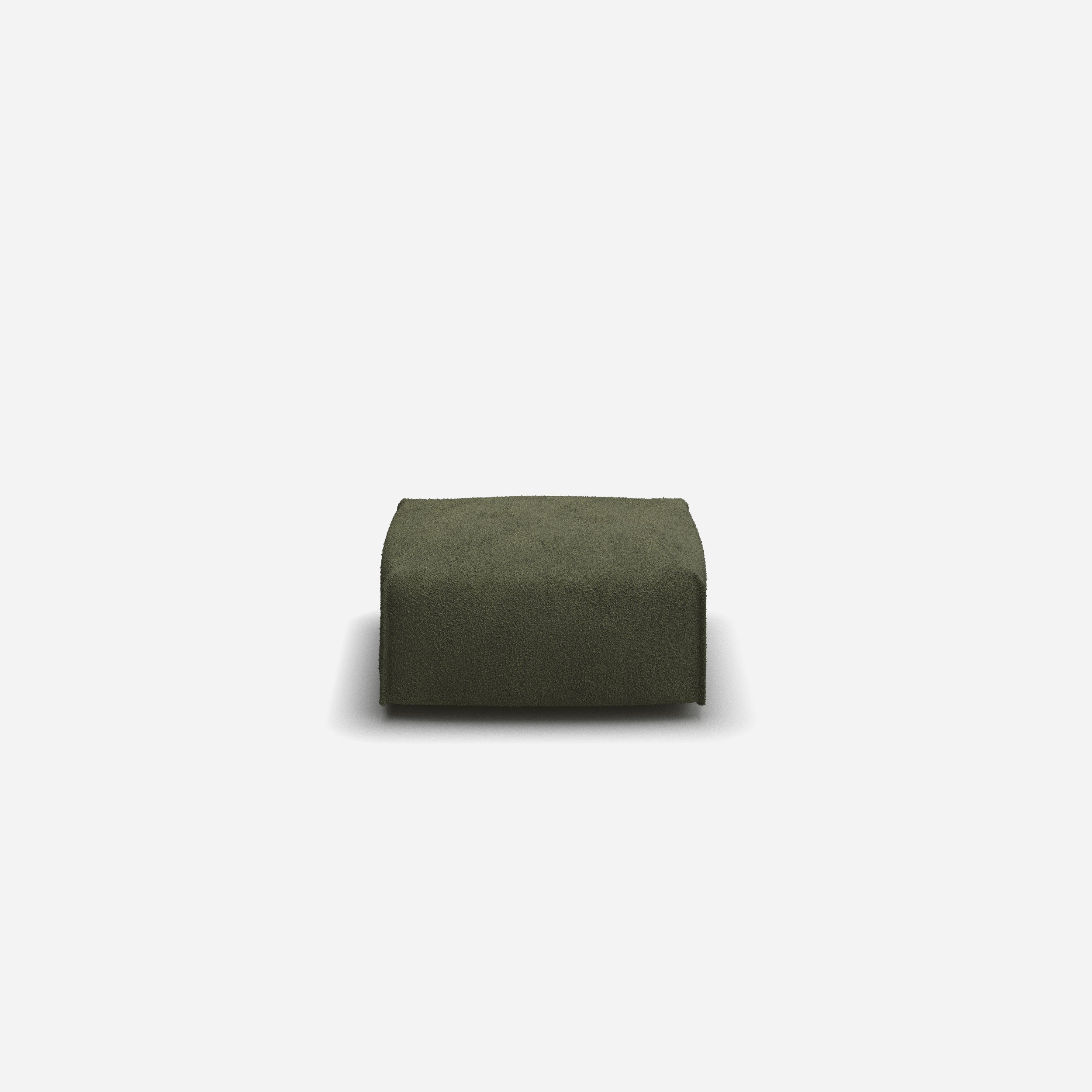 Float Square Ottoman | Green Boucle II