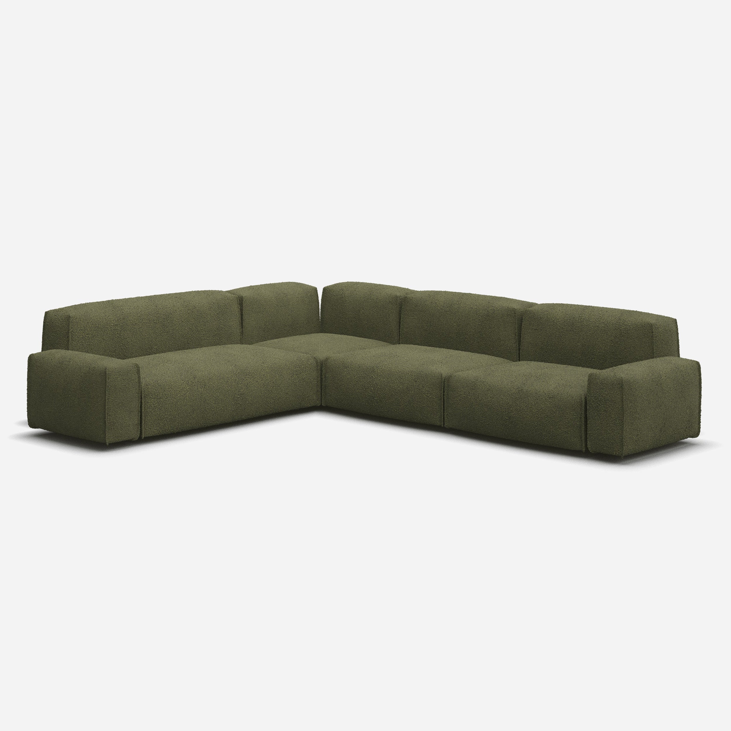 Float Extra Large LH Facing Corner Sofa | Green Boucle II