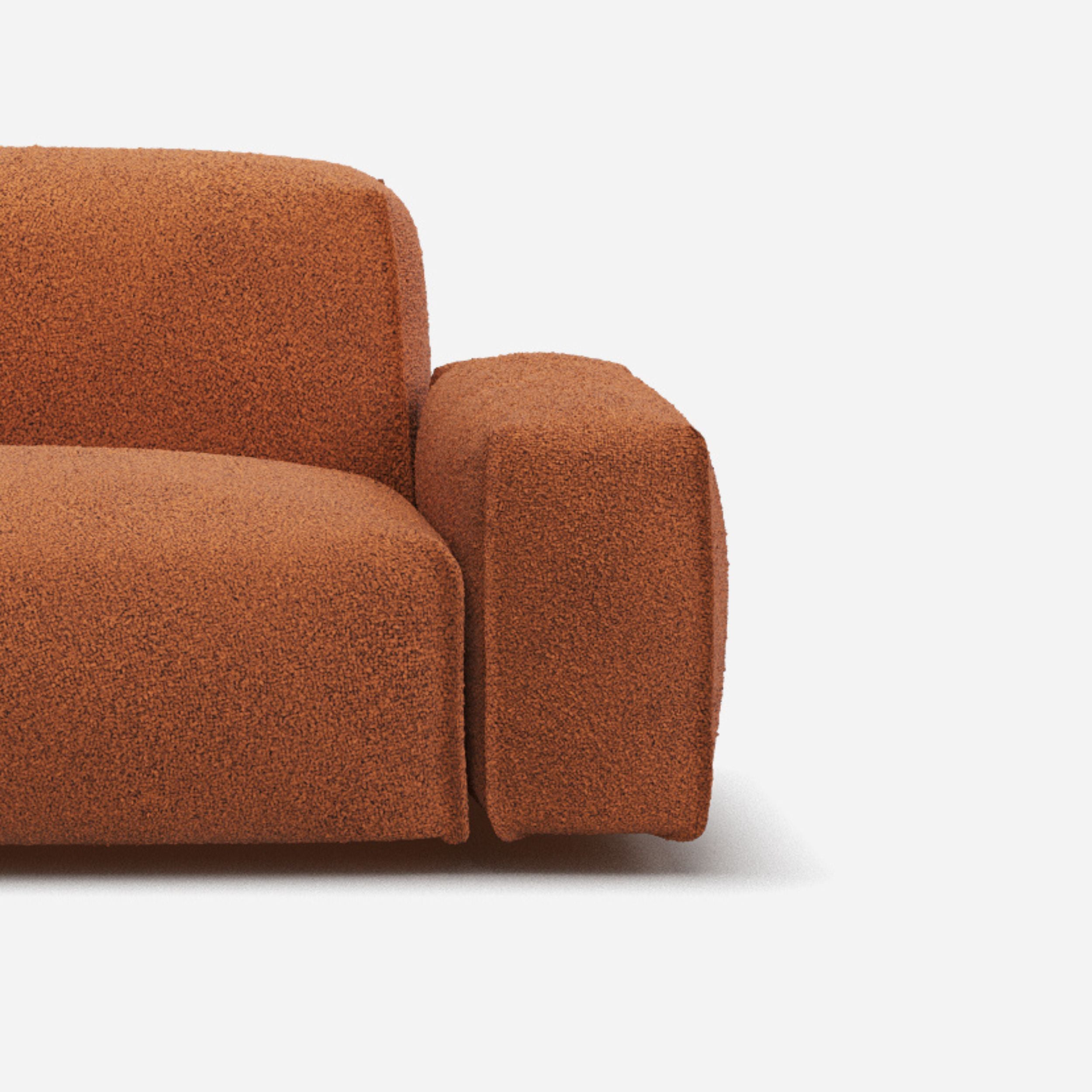 Float 4 Seater RH Chaise Sofa | Brick Boucle II