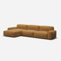 Float 5 Seater LH Chaise Sofa | Mustard Boucle II