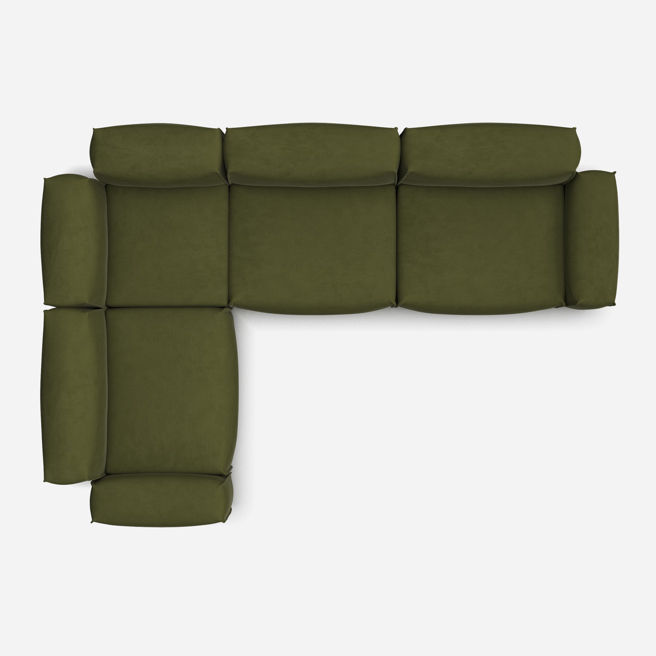 Float Large LH Facing Corner Sofa | Dark Green Velvet
