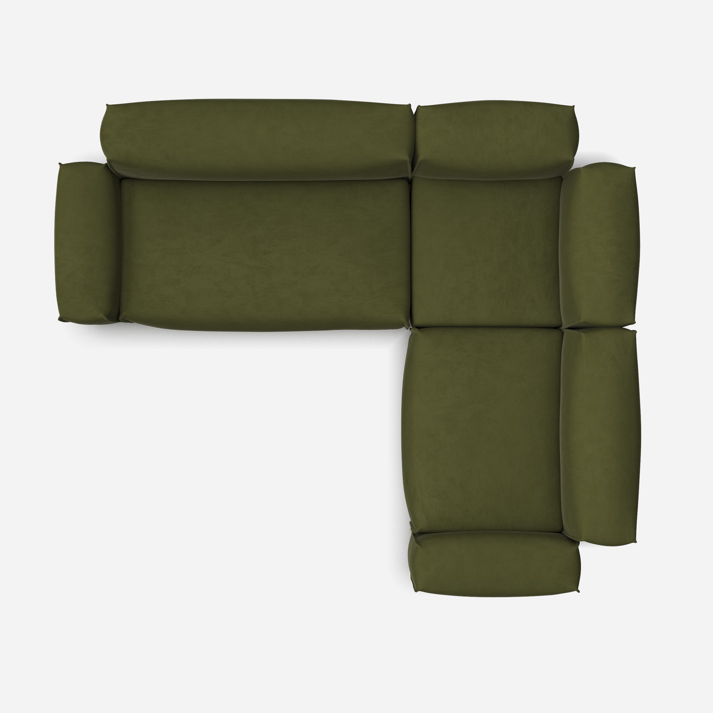 Float Medium RH Facing Corner Sofa | Dark Green Velvet