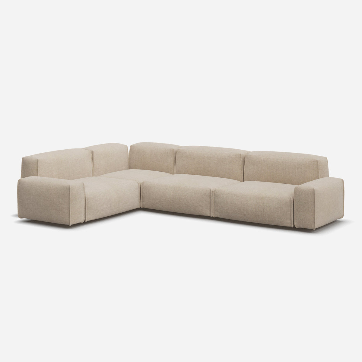Float Facing Float Large LH Facing Corner Sofa | Cream Textured Weave