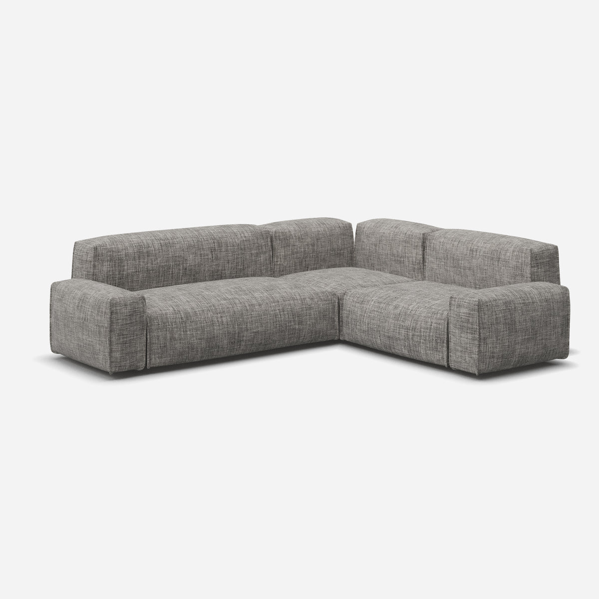 Float Facing Float Medium RH Facing Corner Sofa | Salt & Pepper Textured Weave ...