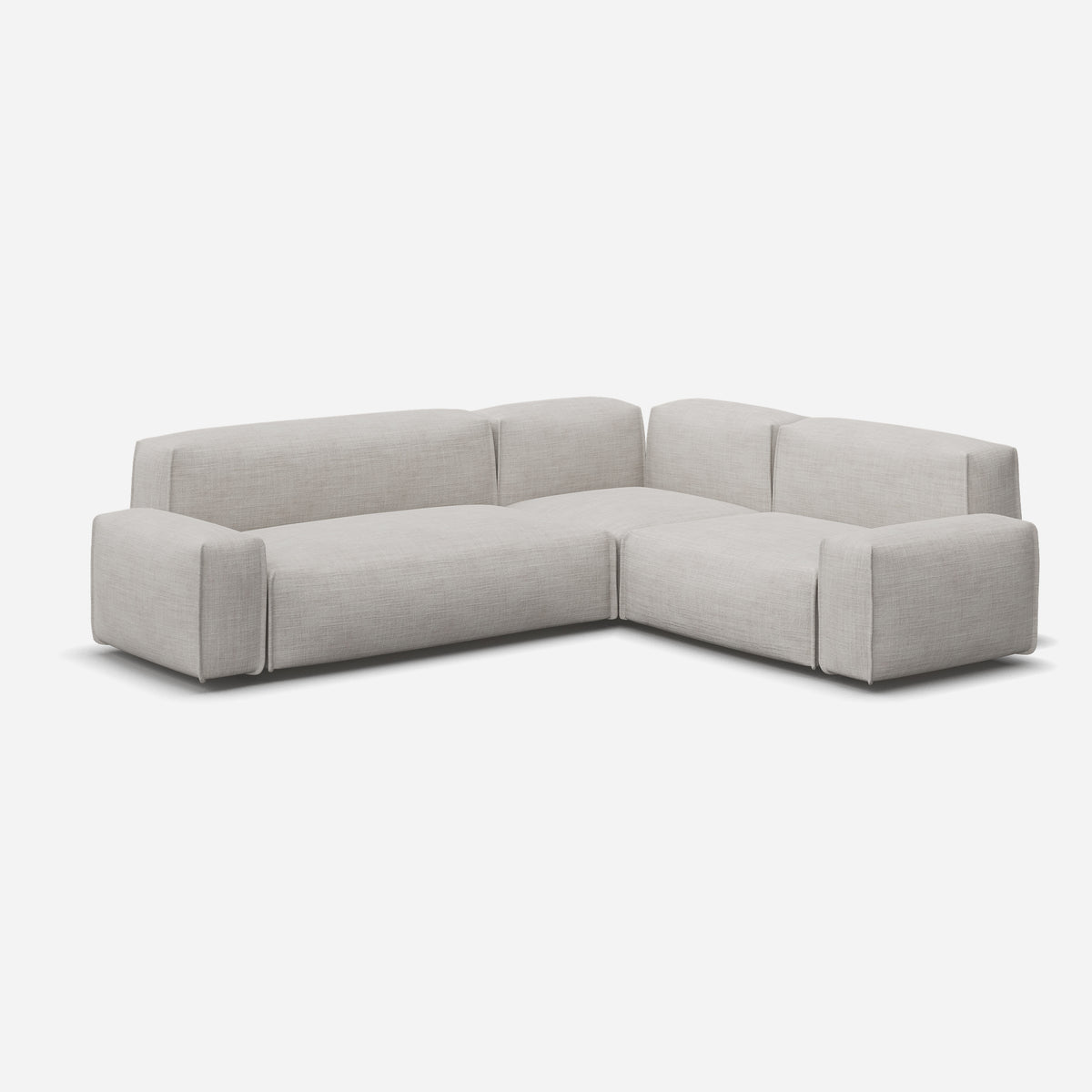 Float Facing Float Medium RH Facing Corner Sofa | Ecru Weave| Black Legs | Cozmo