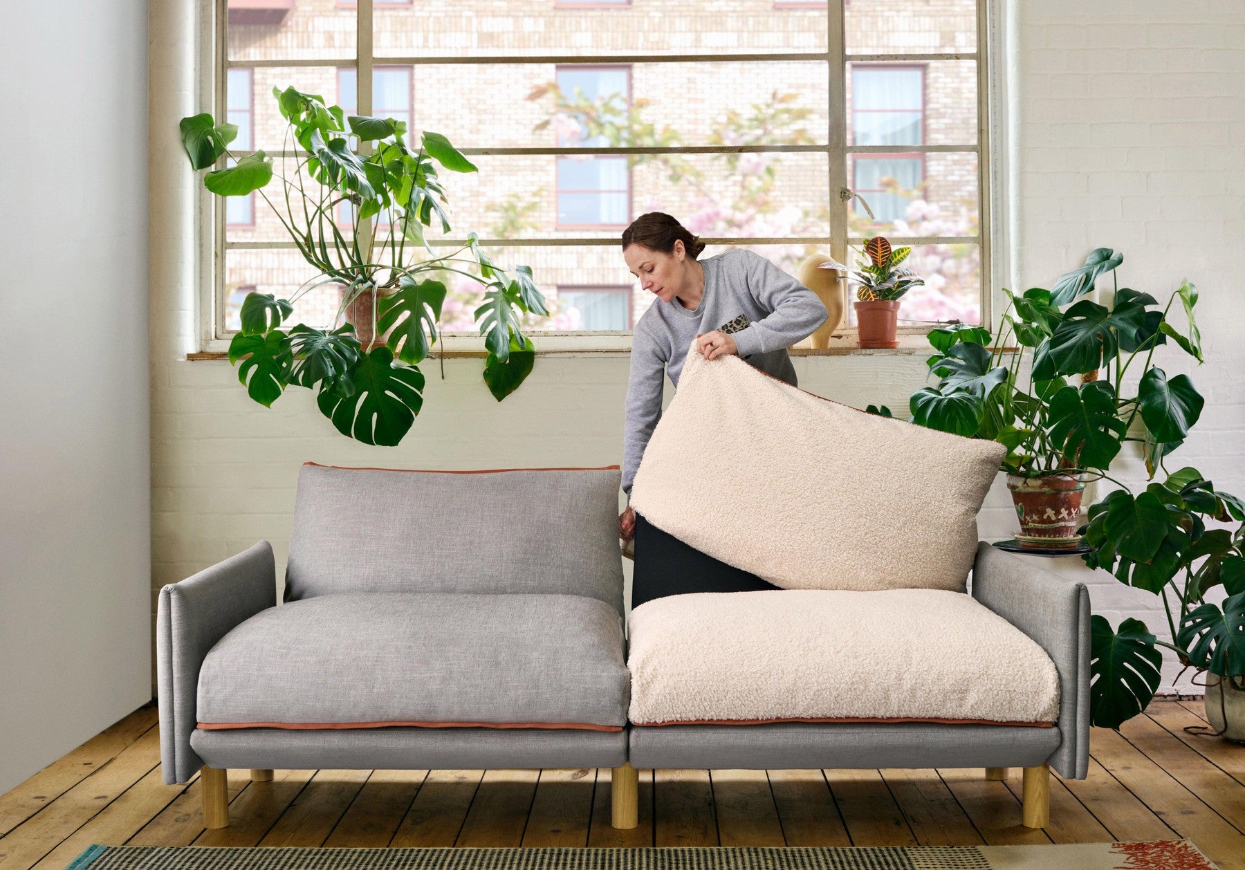 5 Seater Sofa | Cotton Henna - Cozmo