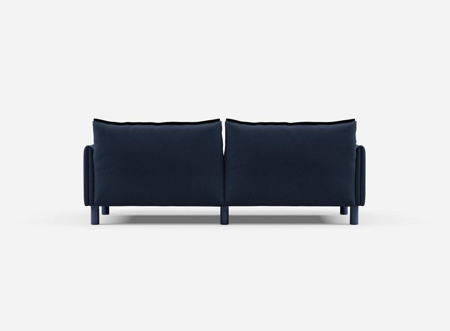 3 Seater Chaise Corner Right Hand Sofa | Cotton Navy - Cozmo @ Navy Cotton Jacket | Dark Blue Trim