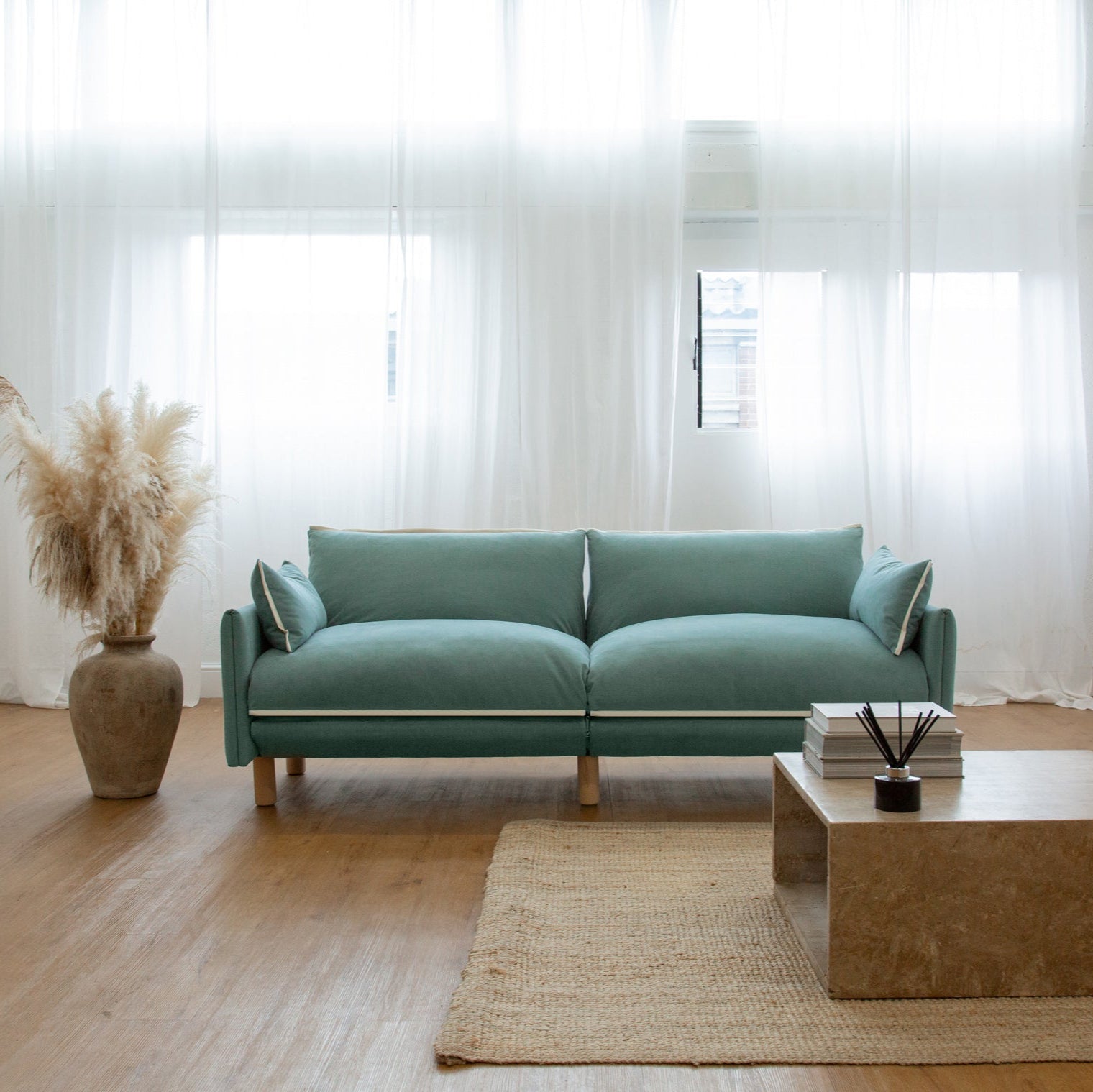Cozy 3 Seater Sofa | Sage Cotton