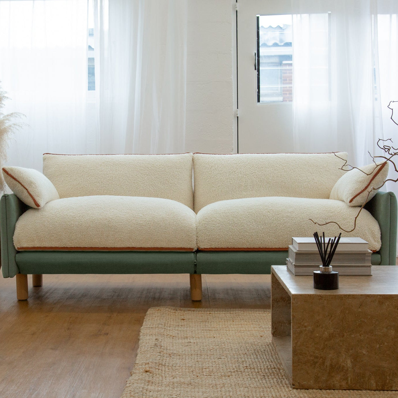 Cozy 3 Seater Sofa | Sage Cotton