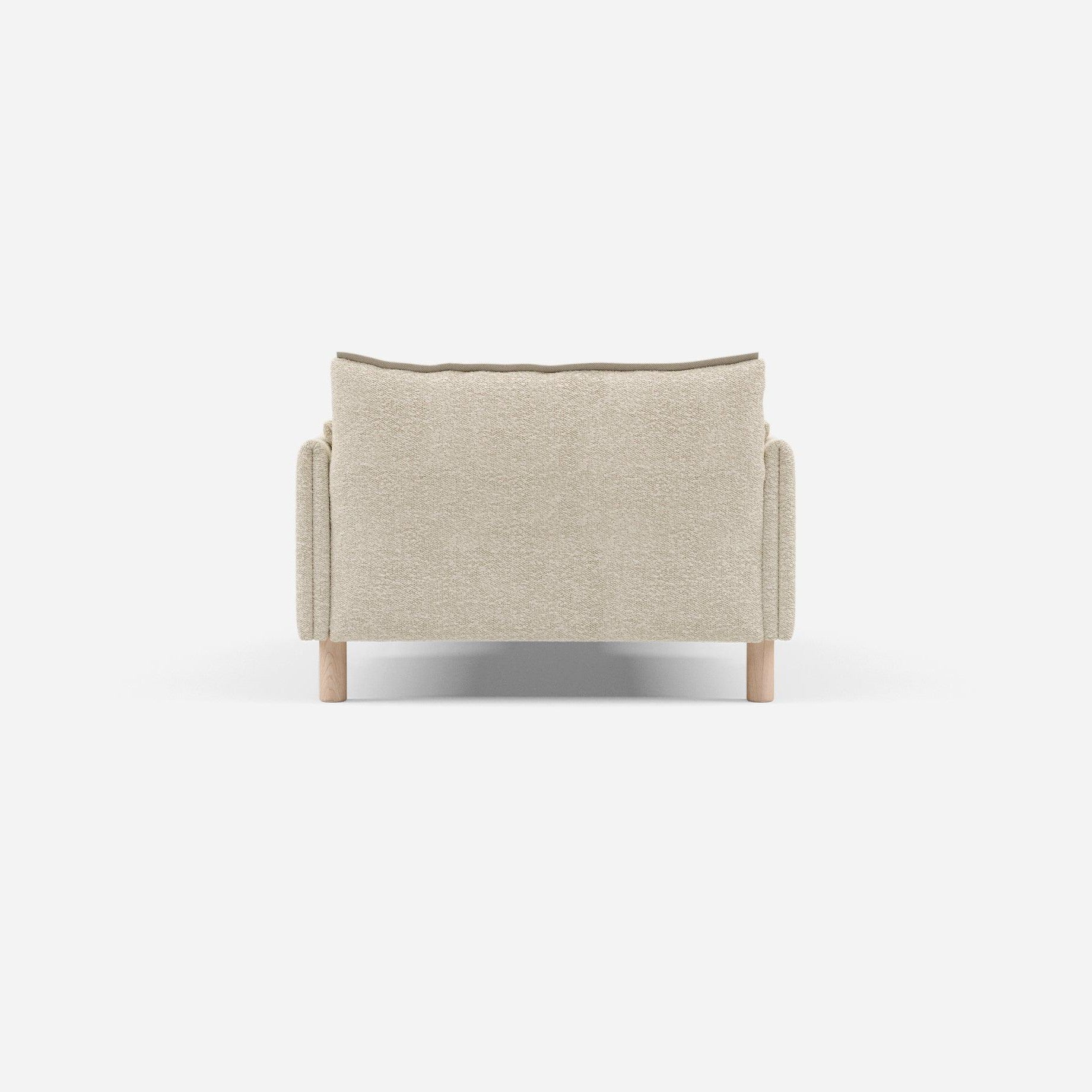 Cozmo Sofas - Cozy 1.5 Seater Chaise Sofa - Ecru Boucle - Natural Legs - Rear view
