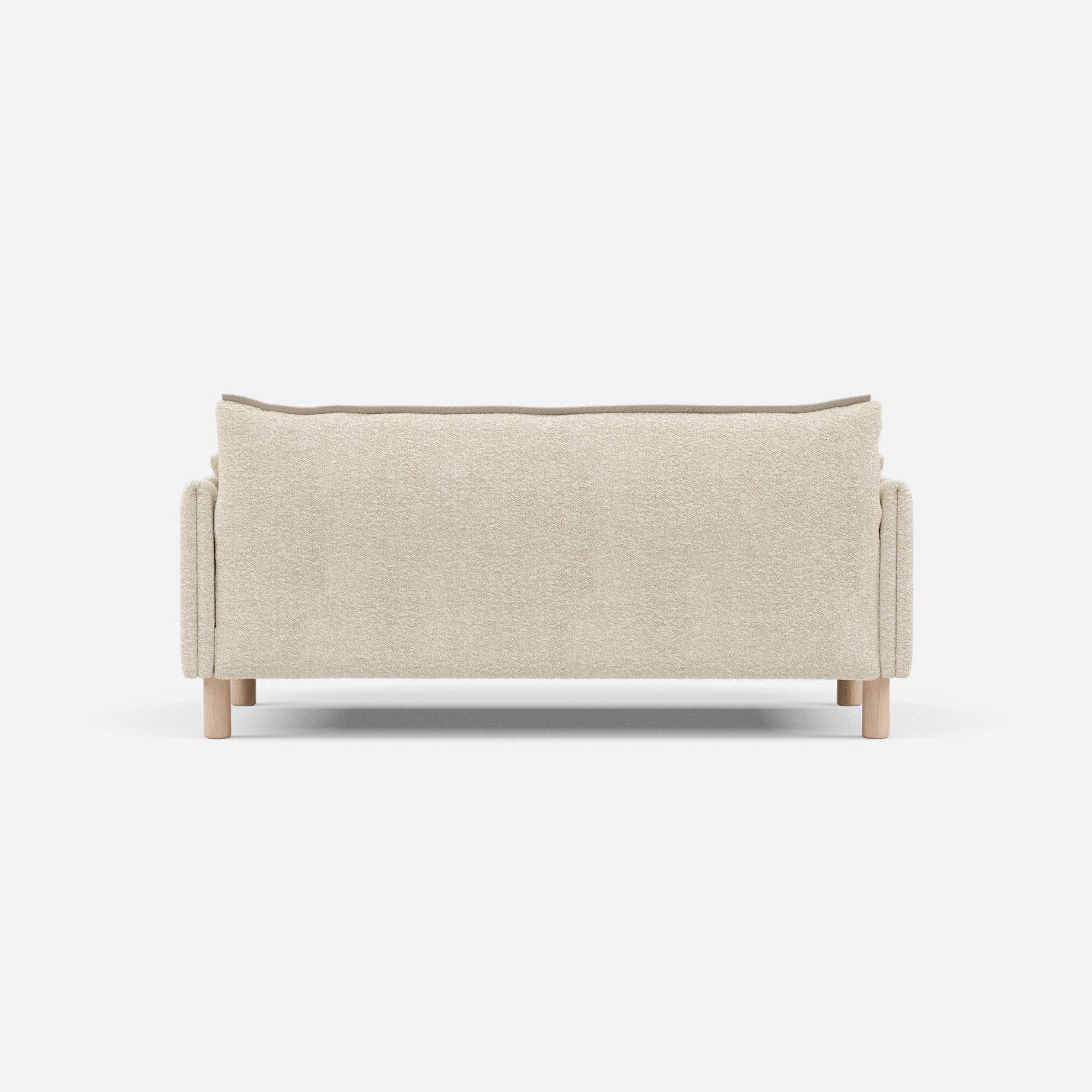 Cozmo Sofas - Cozy 2 Seater Sofa - Ecru Boucle - Natural Legs - Rear view