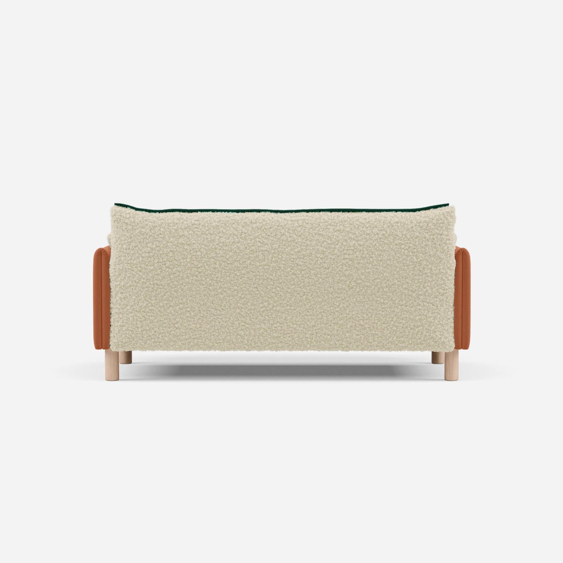 @ Cream Fleece Jacket | Green Trim