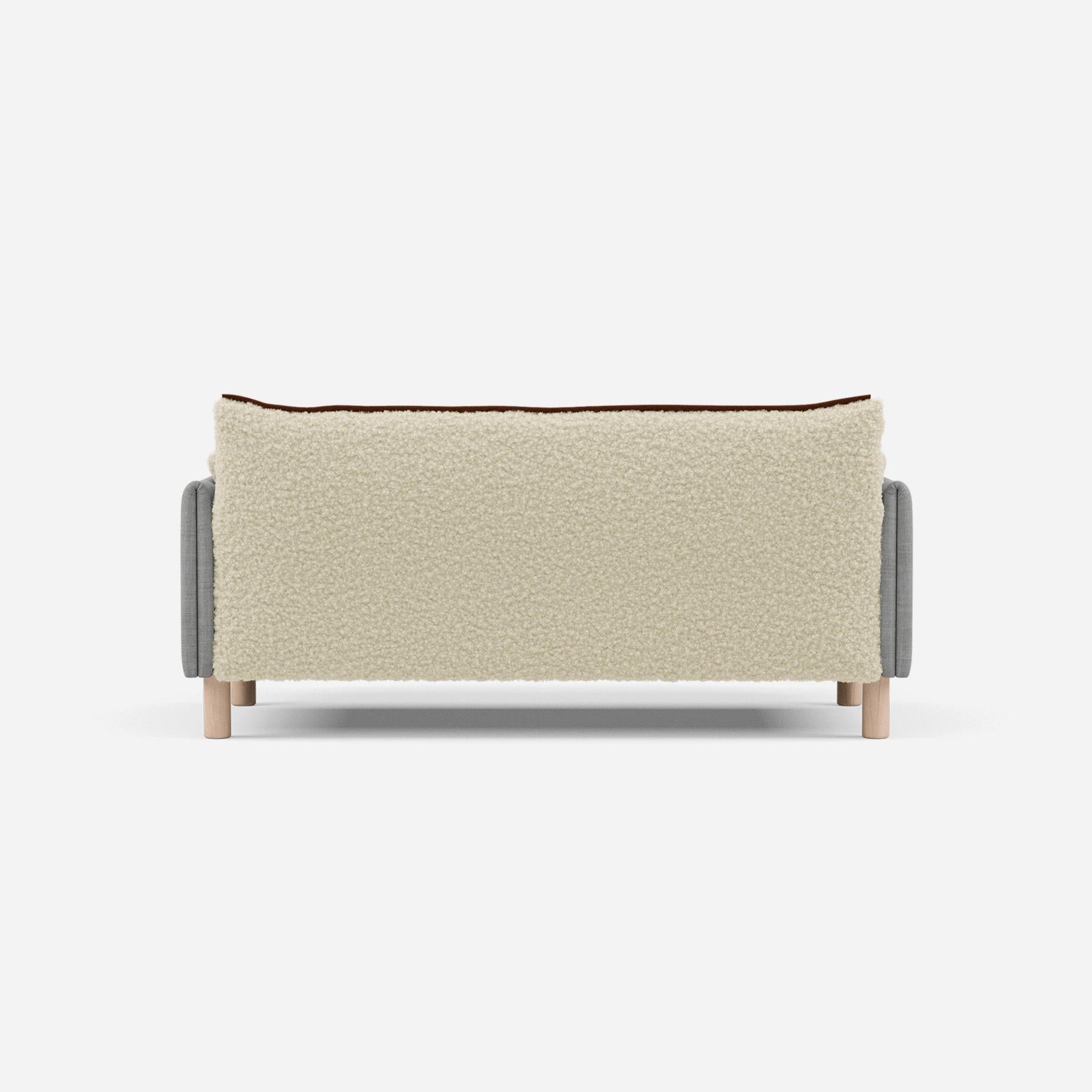 @ Cream Fleece Jacket | Brick Trim