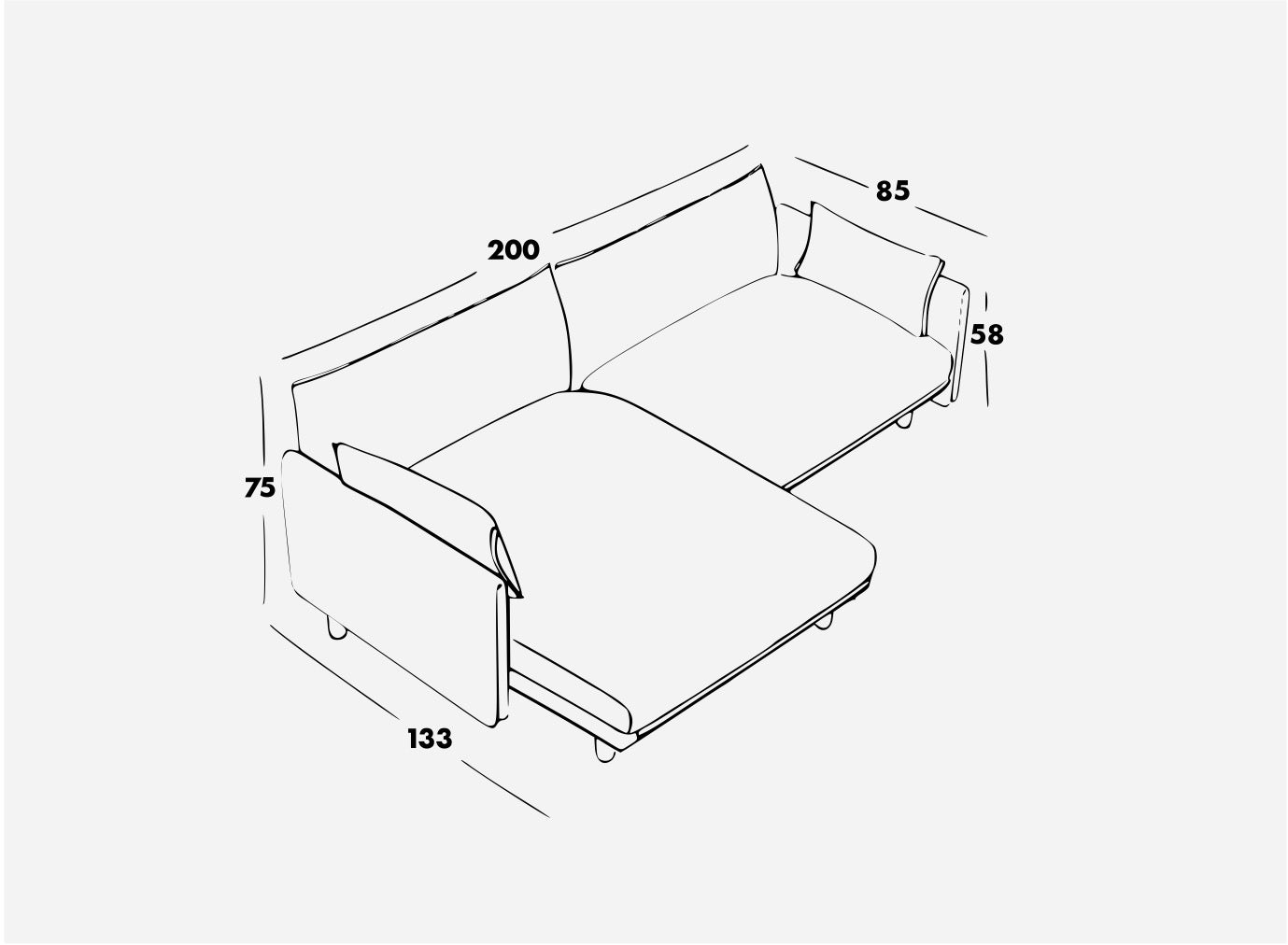 Cozmo Sofas - Cozy 3 Seater LH Chaise Sofa - Ecru Boucle - Natural Legs
