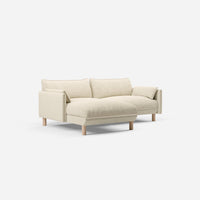 3 Seater Chaise Corner Left Hand Sofa | Boucle Ecru - Cozmo @ Ecru Boucle Jacket | Natural Trim
