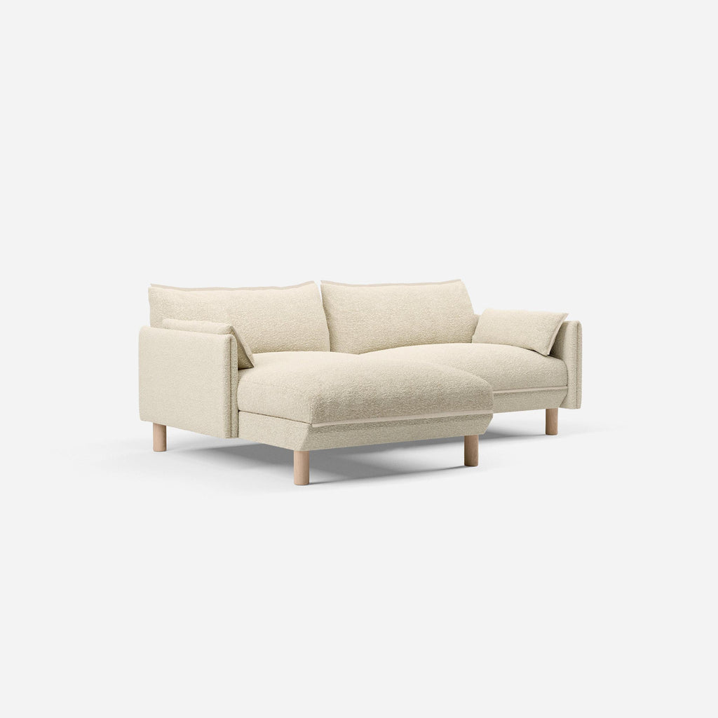 Cozy 3 Seater LH Chaise Sofa Ecru Boucle Trim