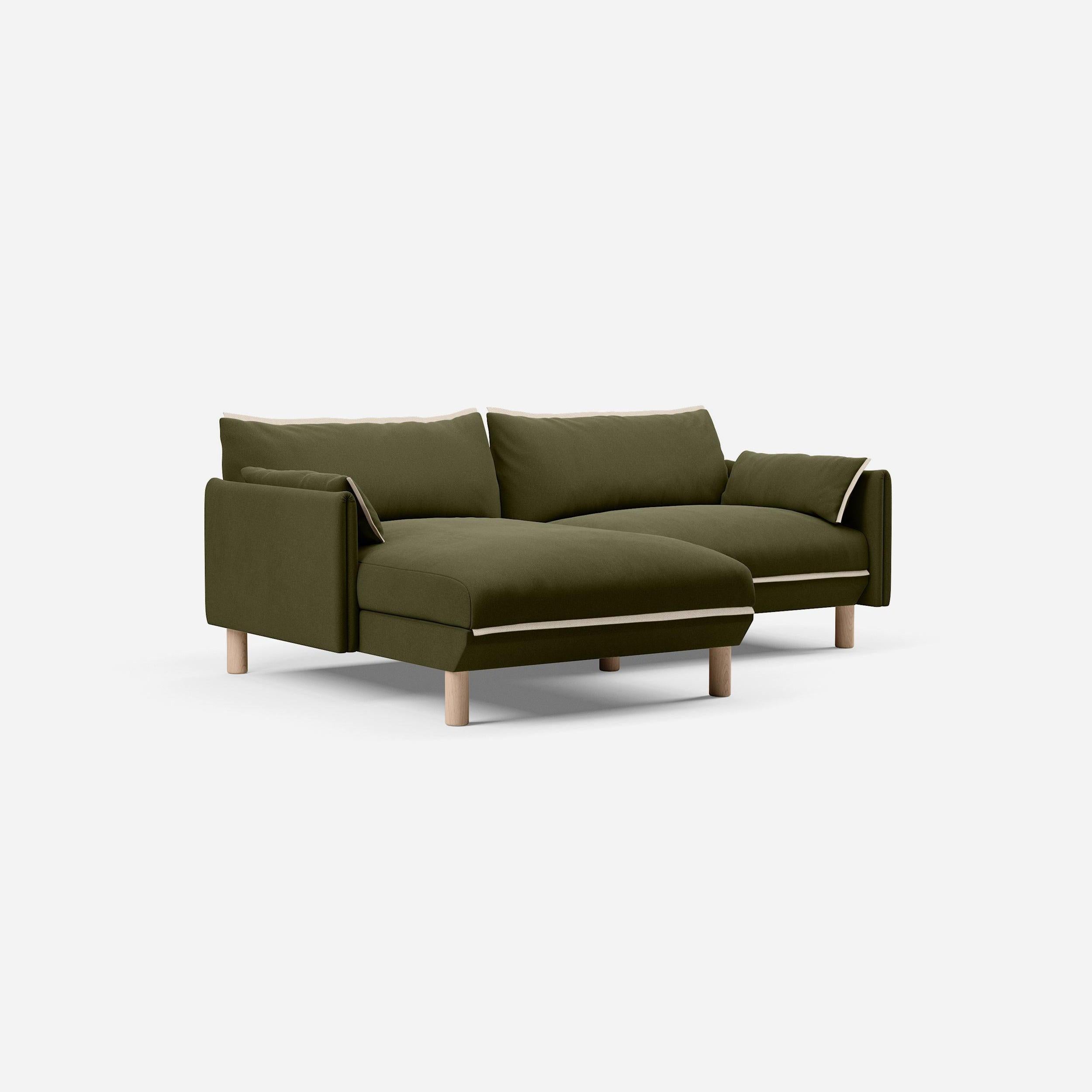 3 Seater Chaise Corner Left Hand Sofa | Cotton Meadow - Cozmo @ Meadow Cotton Jacket | Natural Trim
