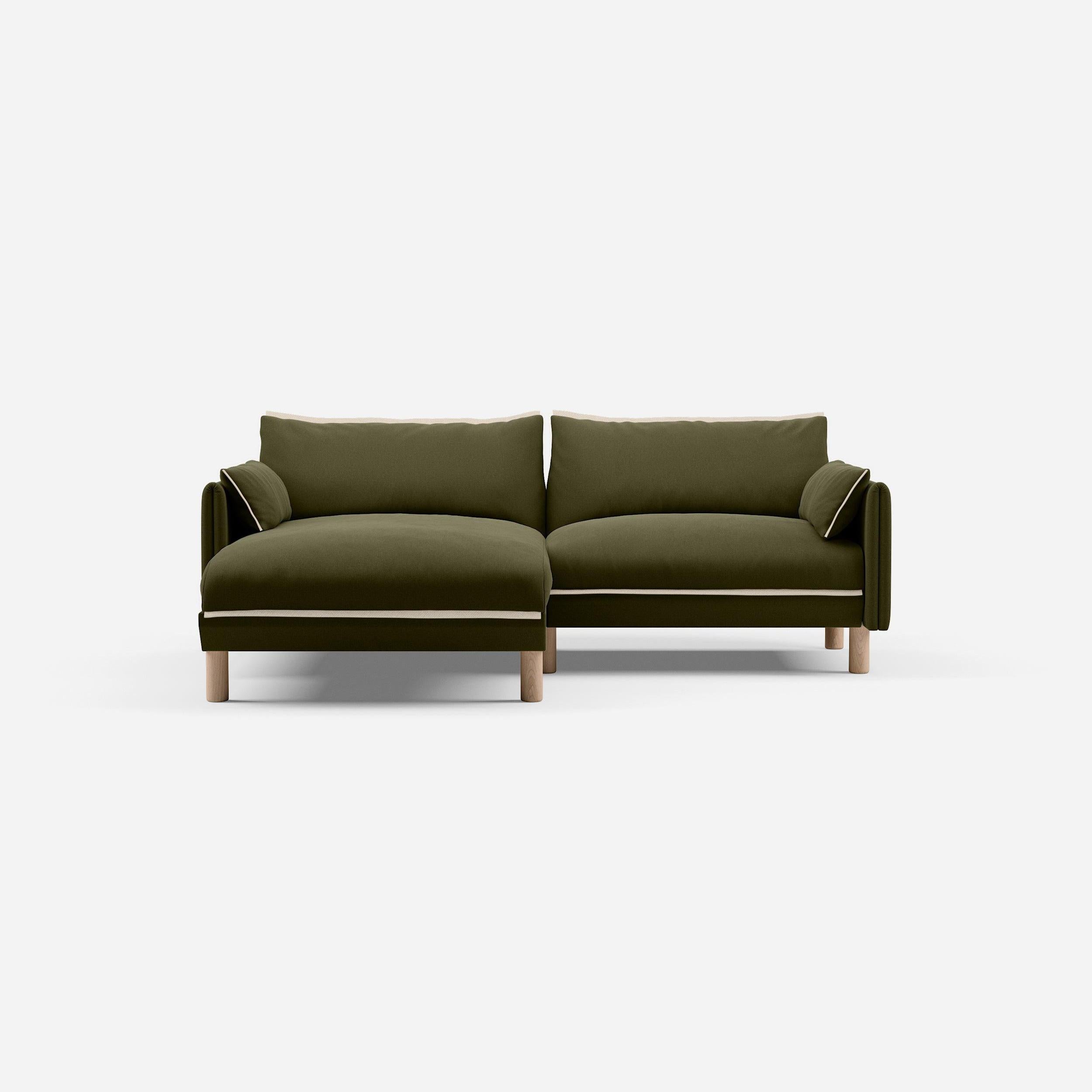 3 Seater Chaise Corner Left Hand Sofa | Cotton Meadow - Cozmo @ Meadow Cotton Jacket | Natural Trim