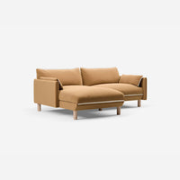 3 Seater Chaise Corner Left Hand Sofa | Cotton Ochre - Cozmo @ Ochre Cotton Jacket | Natural Trim