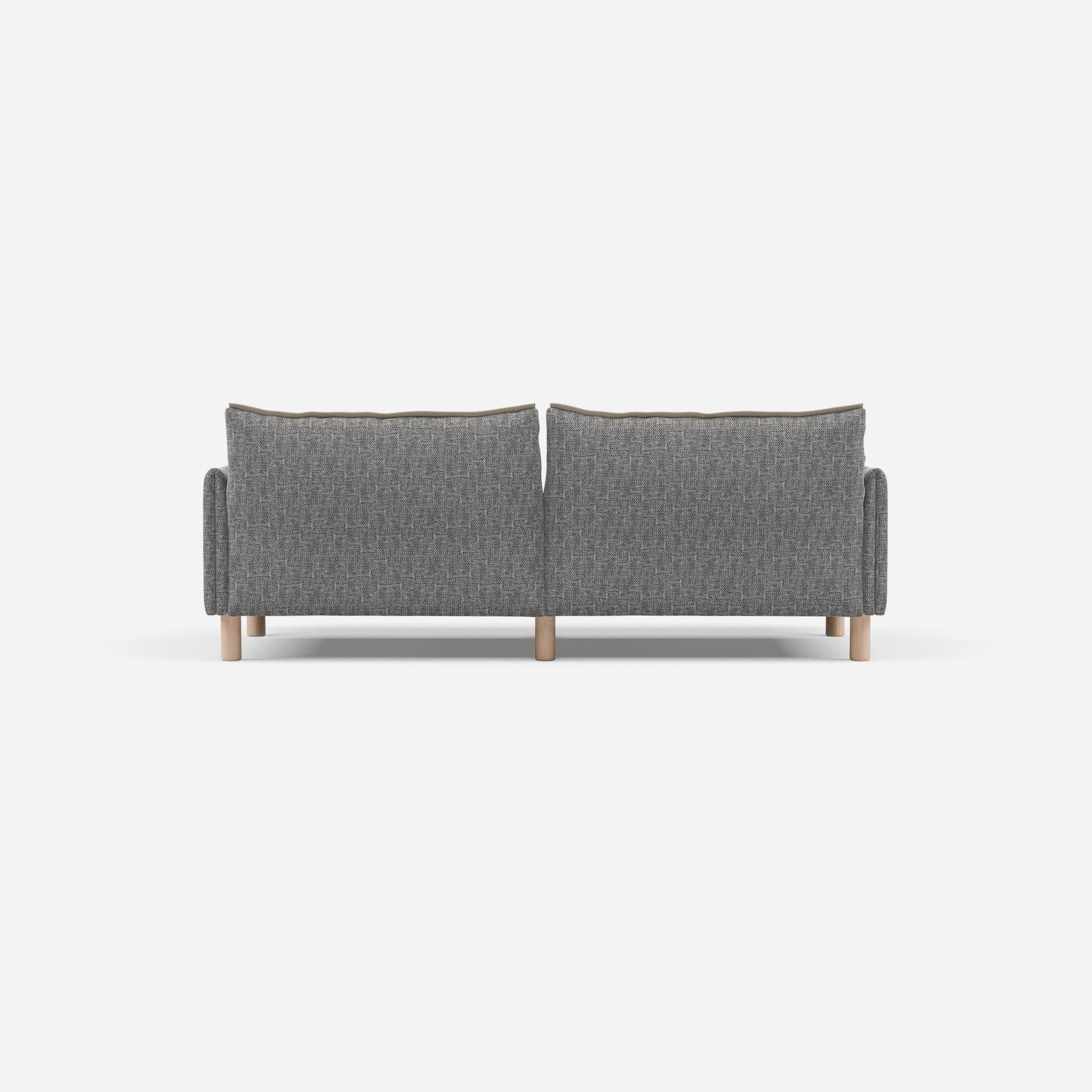 3 Seater Chaise Corner Left Hand Sofa | Textured Weave Salt & Pepper - Cozmo @ Salt & Pepper Textured Weave Jacket | Natural Trim