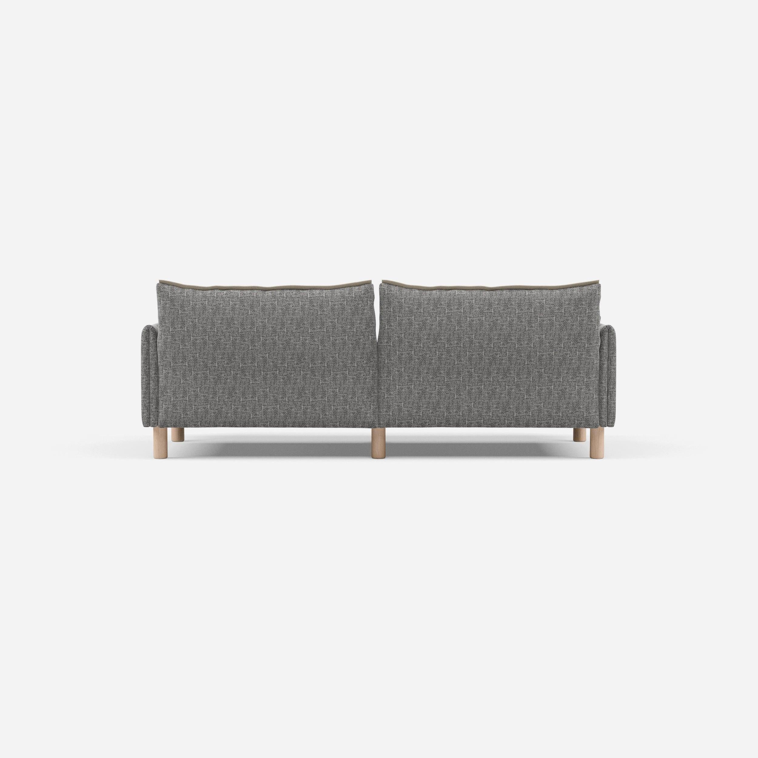 3 Seater Chaise Corner Left Hand Sofa | Textured Weave Salt & Pepper - Cozmo @ Salt & Pepper Textured Weave Jacket | Natural Trim