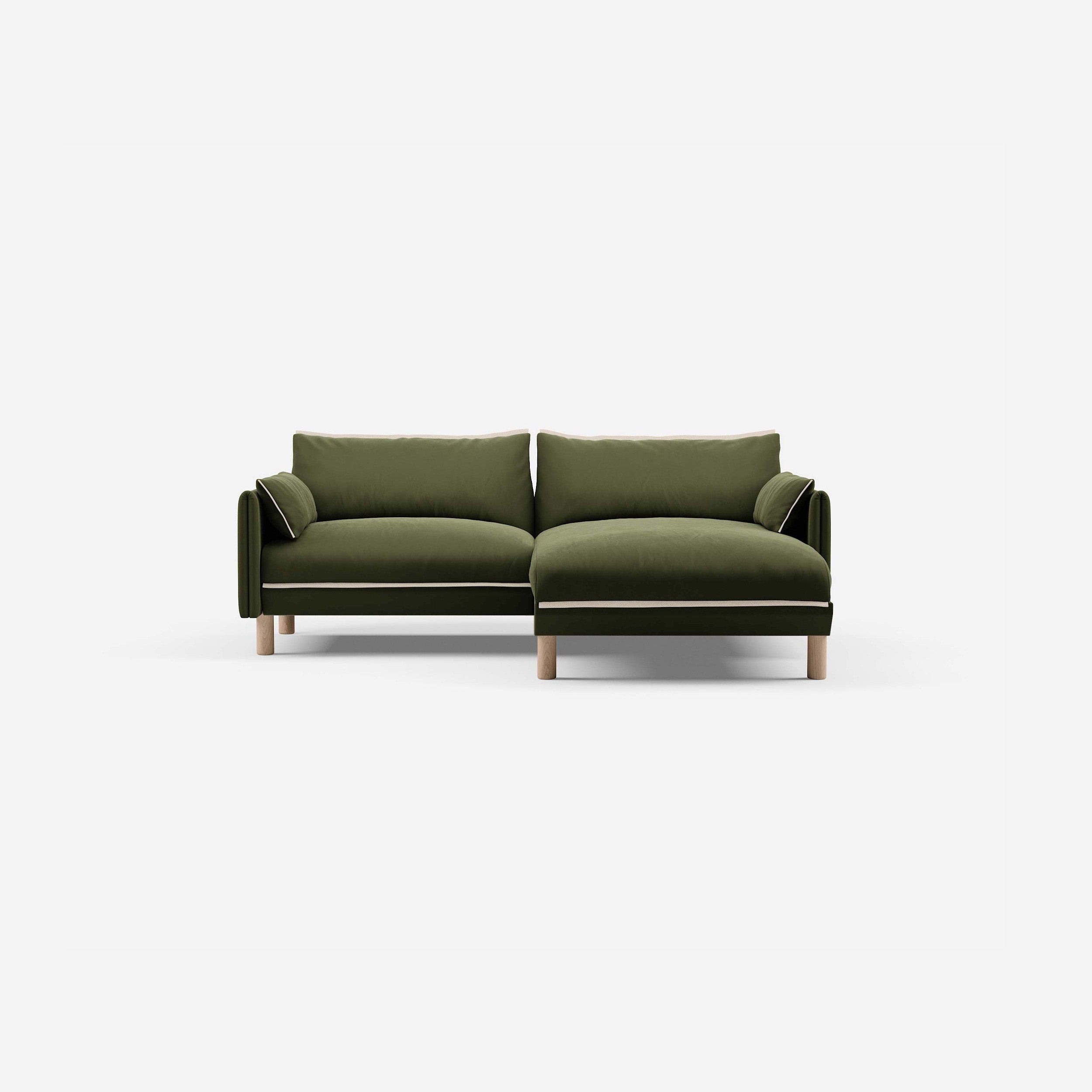 @ Dark Green Velvet Jacket | Natural Trim