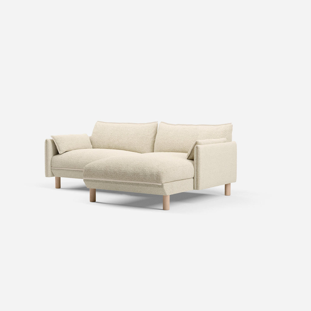 Cozy 3 Seater RH Chaise Sofa Ecru Boucle Trim
