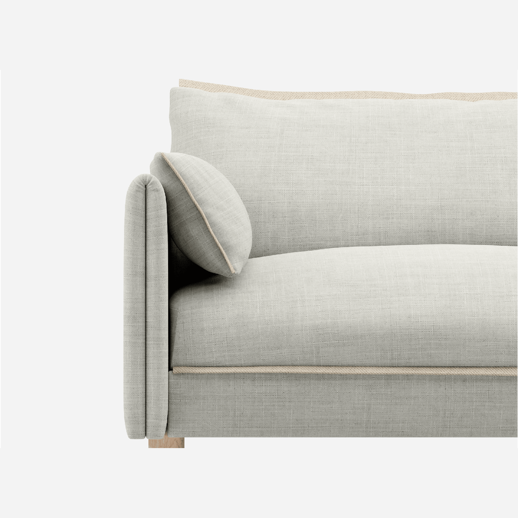 3 Seater Chaise Corner Right Hand Sofa | Weave Ecru - Cozmo @ Ecru Weave Jacket | Natural Trim