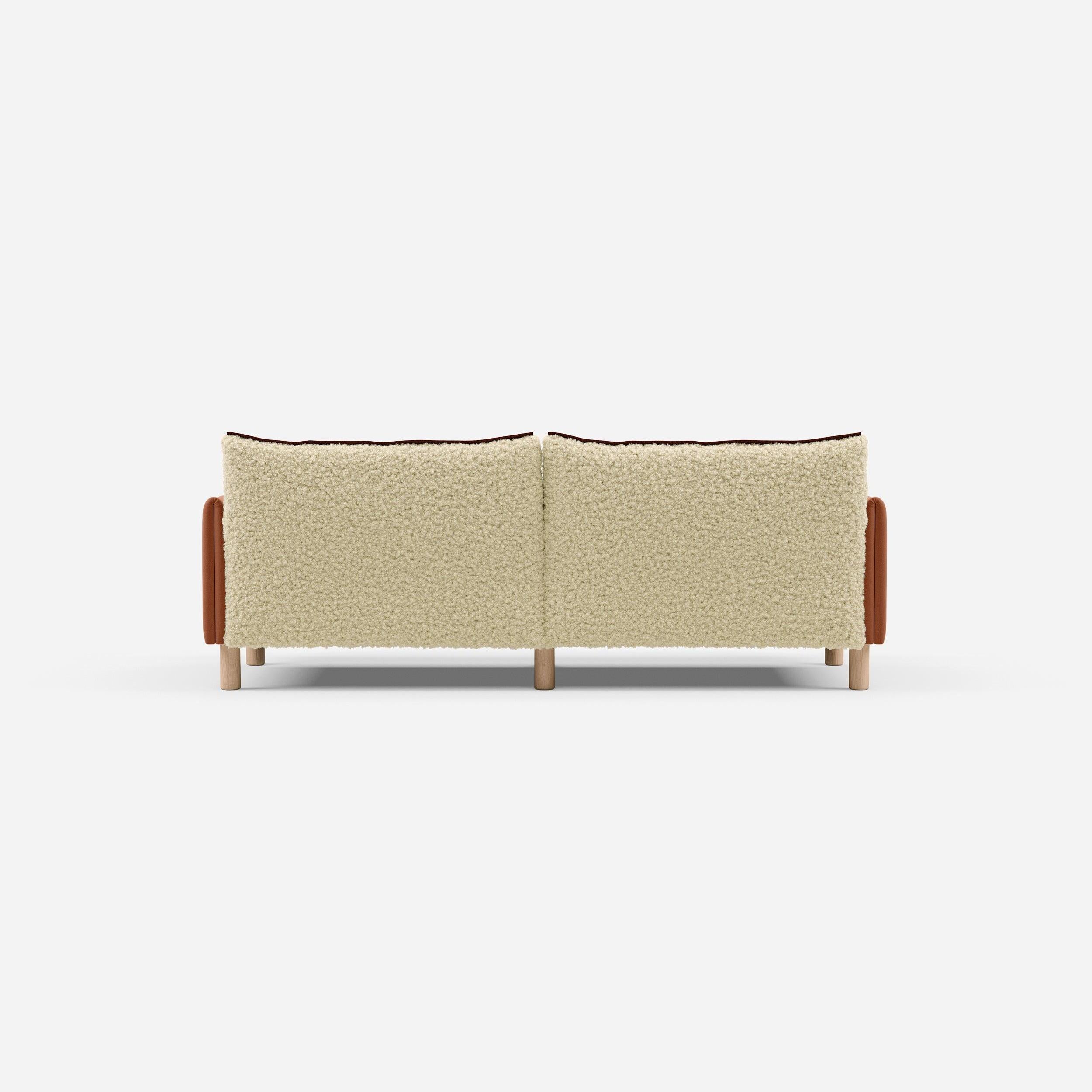 3 Seater Chaise Corner Right Hand Sofa | Cotton Henna - Cozmo @ Cream Fleece Jacket | Brick Trim