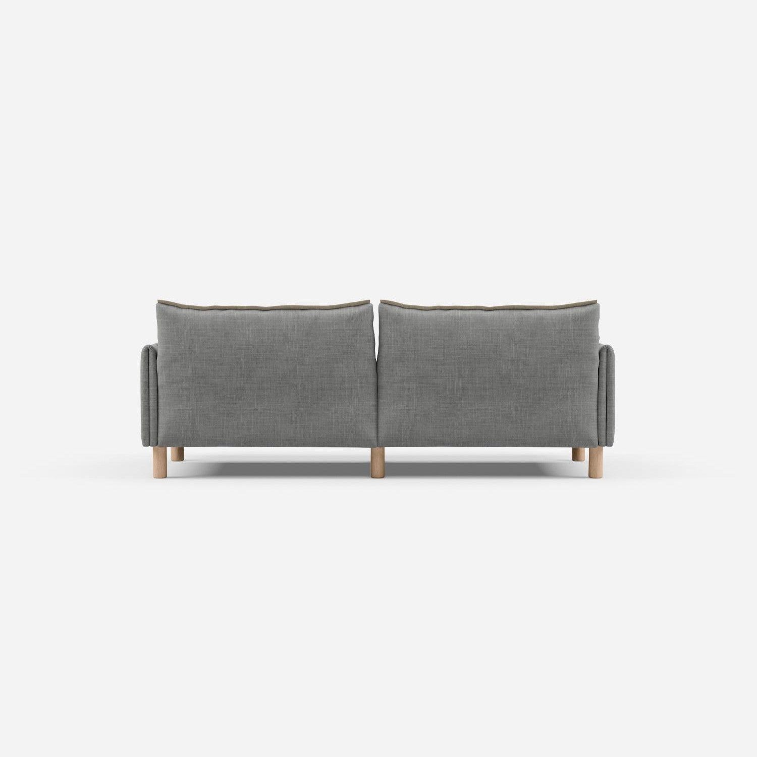3 Seater Chaise Corner Right Hand Sofa | Weave Light Grey - Cozmo @ Light Grey Weave Jacket | Natural Trim