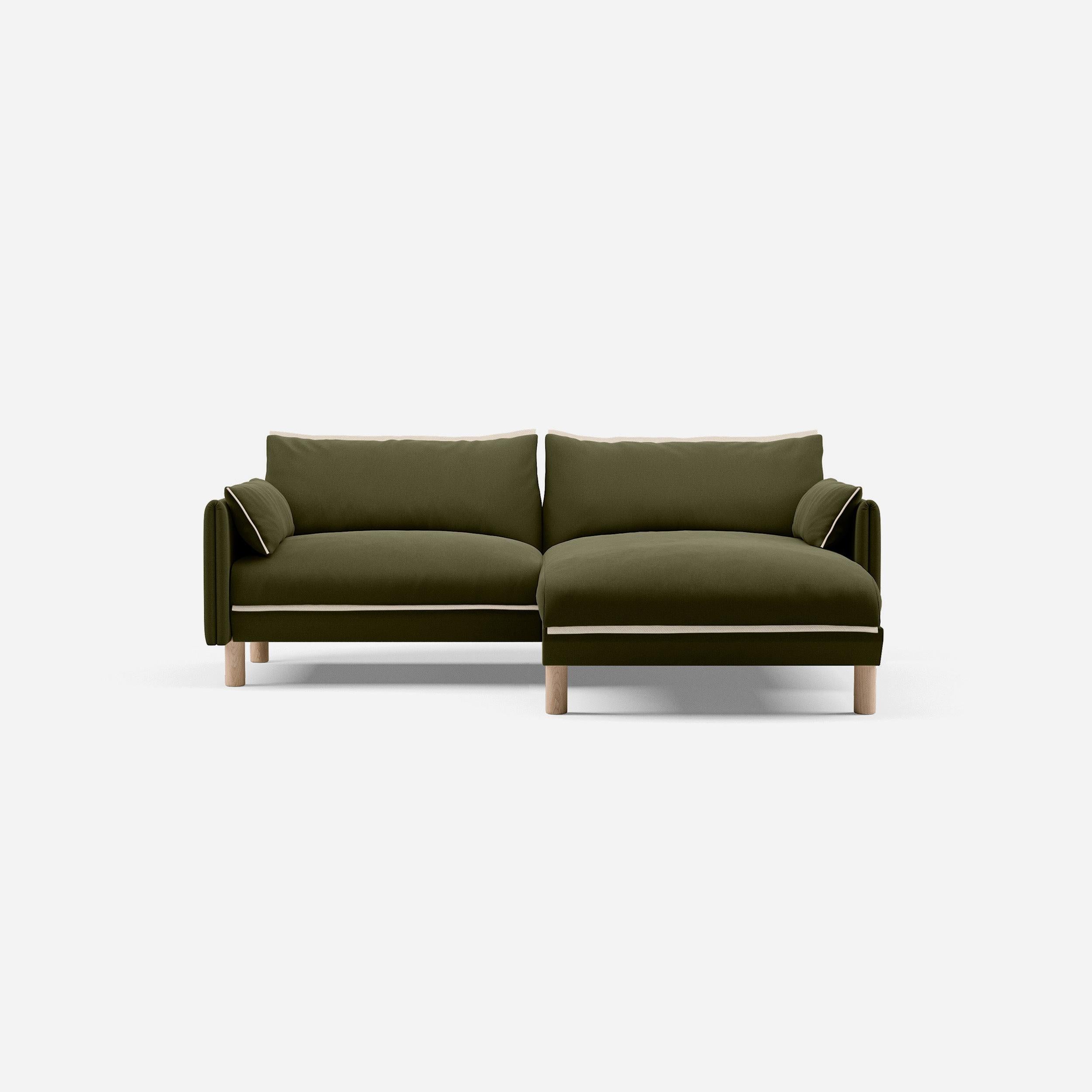 3 Seater Chaise Corner Right Hand Sofa | Cotton Meadow - Cozmo @ Meadow Cotton Jacket | Natural Trim