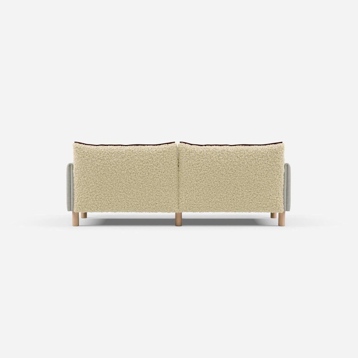 3 Seater Chaise Corner Right Hand Sofa | Cotton Ochre / Fleece Cream - Cozmo @ Cream Fleece Jacket | Brick Trim