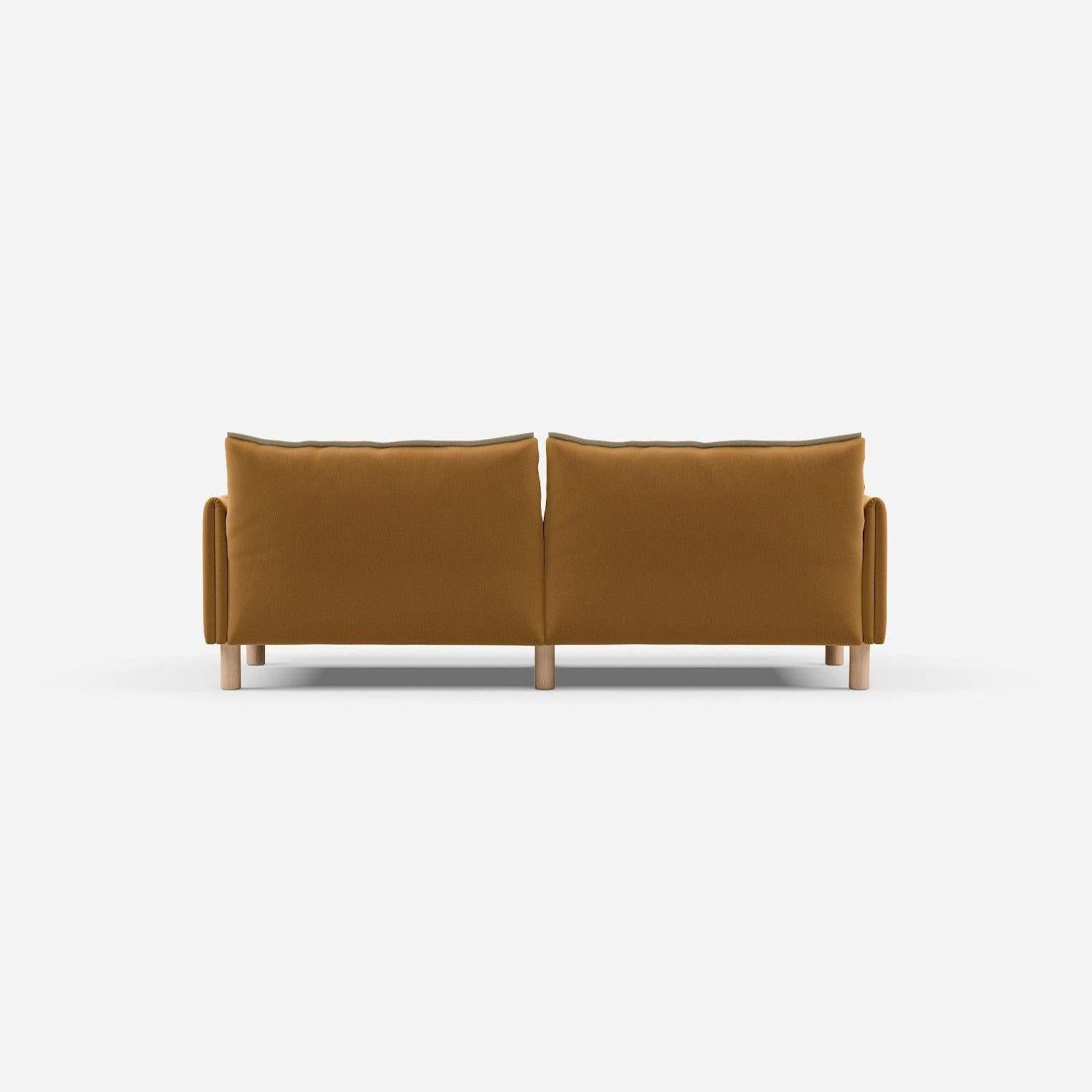 3 Seater Chaise Corner Right Hand Sofa | Cotton Ochre - Cozmo @ Ochre Cotton Jacket | Natural Trim