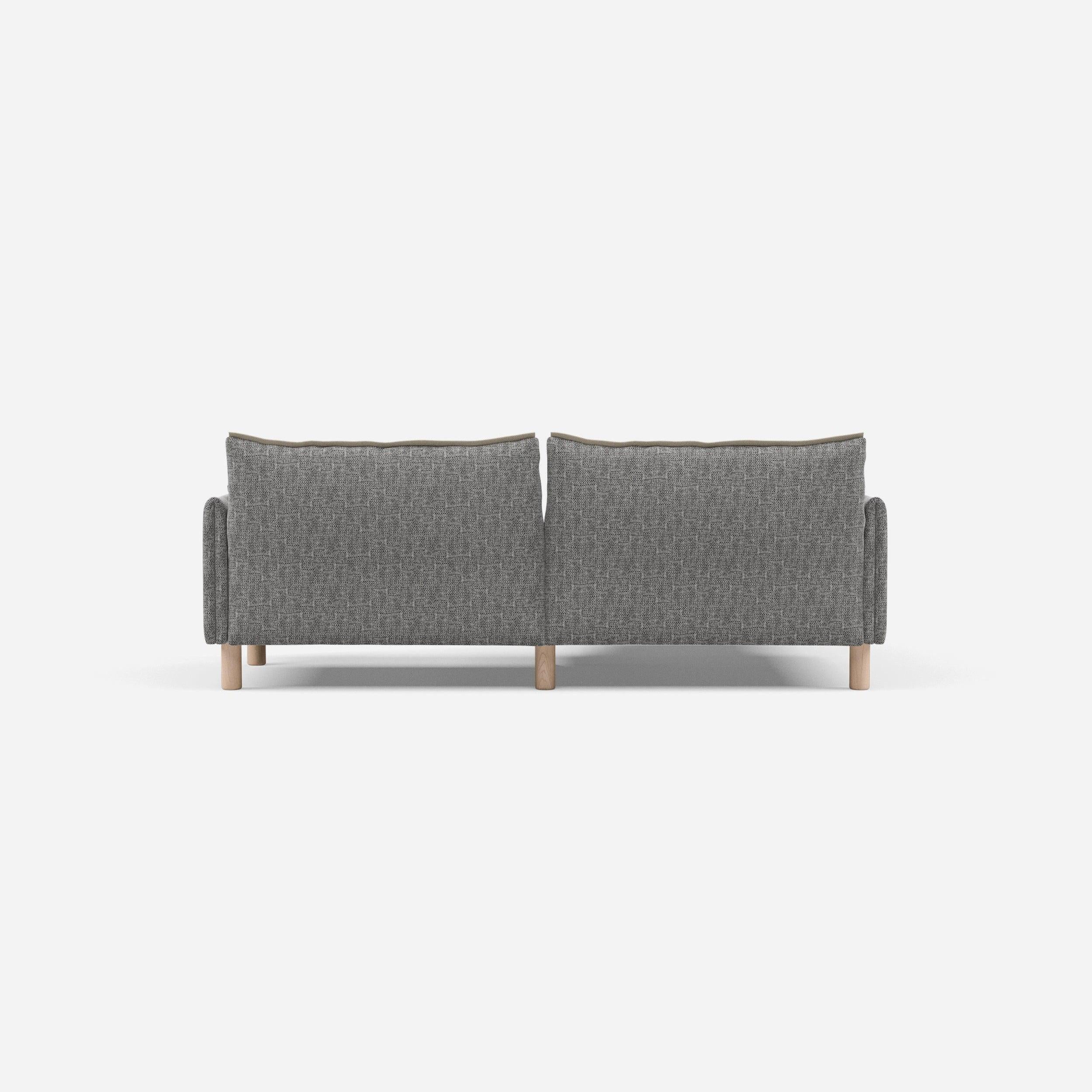 3 Seater Chaise Corner Right Hand Sofa | Textured Weave Salt & Pepper - Cozmo @ Salt & Pepper Textured Weave Jacket | Natural Trim