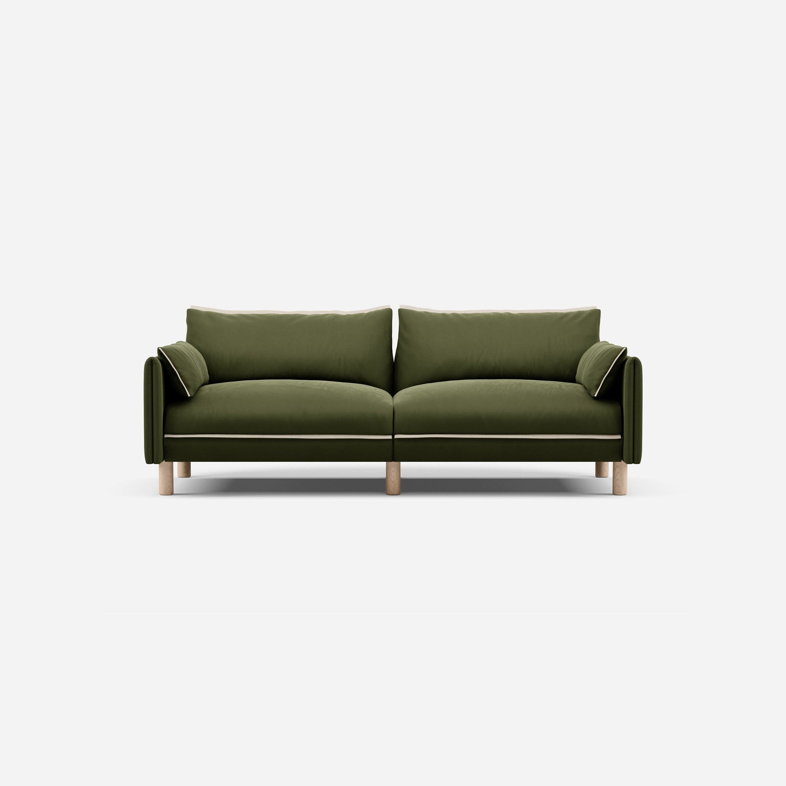 @ Dark Green Velvet Jacket | Natural Trim