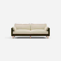 3 Seater Sofa | Cotton Meadow - Cozmo @ Cream Fleece Jacket | Brick Trim