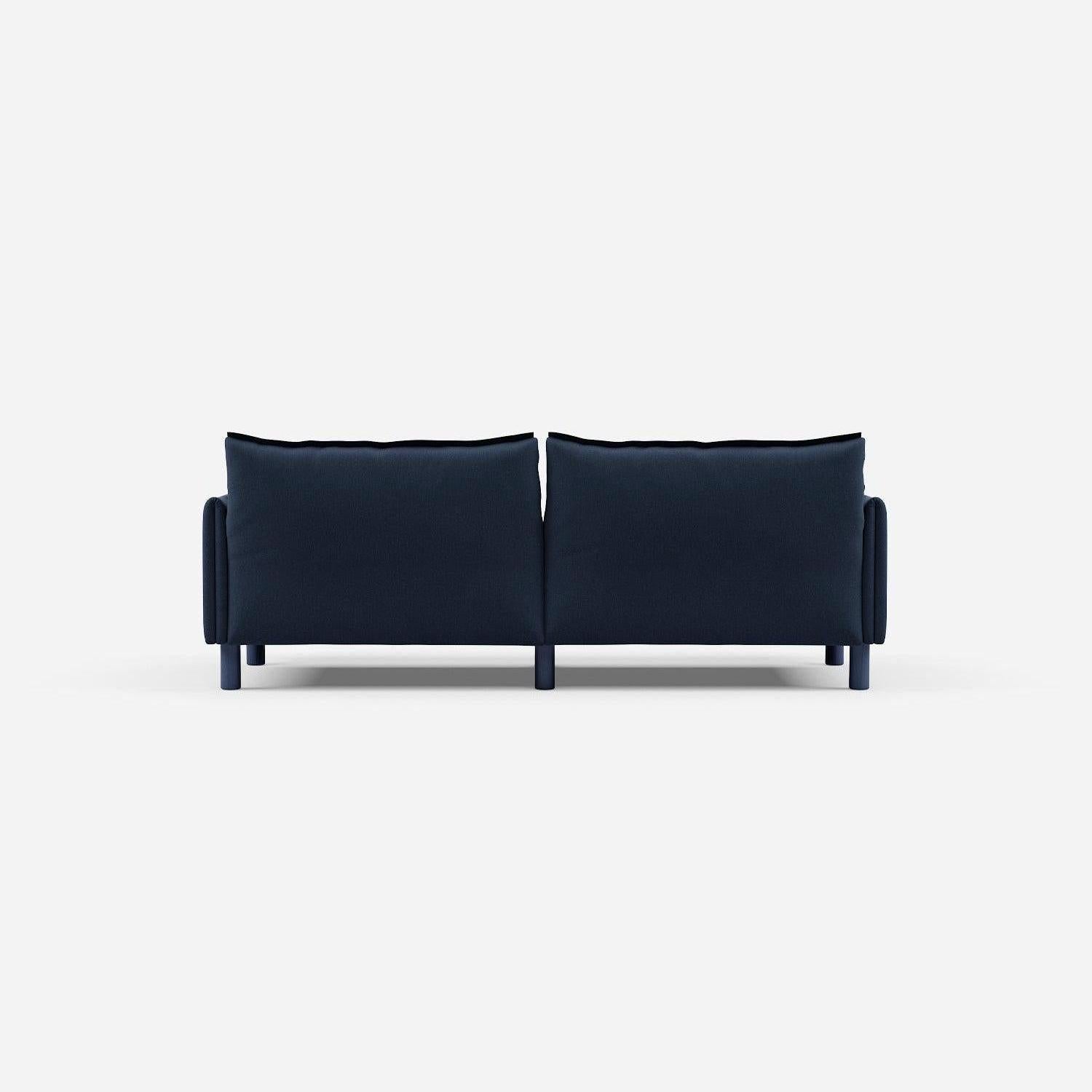 3 Seater Sofa | Cotton Navy  / Fleece Navy - Cozmo @ Navy Cotton Jacket | Dark Blue Trim@ Navy Cotton Jacket | Dark Blue Trim