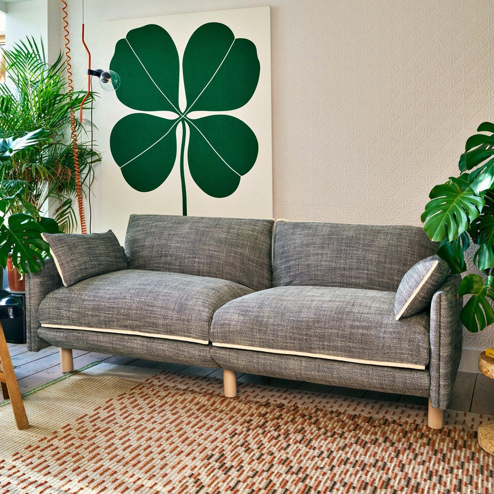 Cozy 3 Seater Sofa | Salt & Pepper Textured Weave