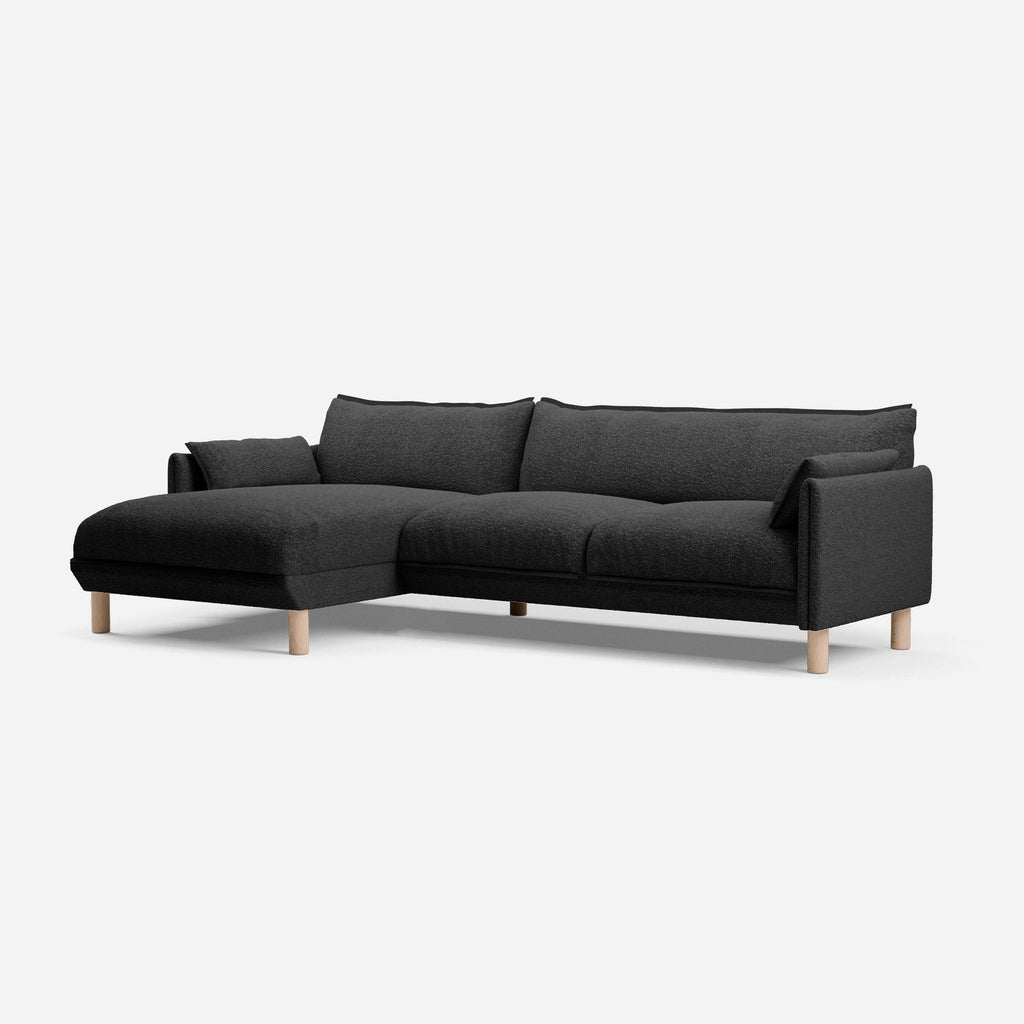 Cozy 4 Seater LH Chaise Sofa Boucle Trim