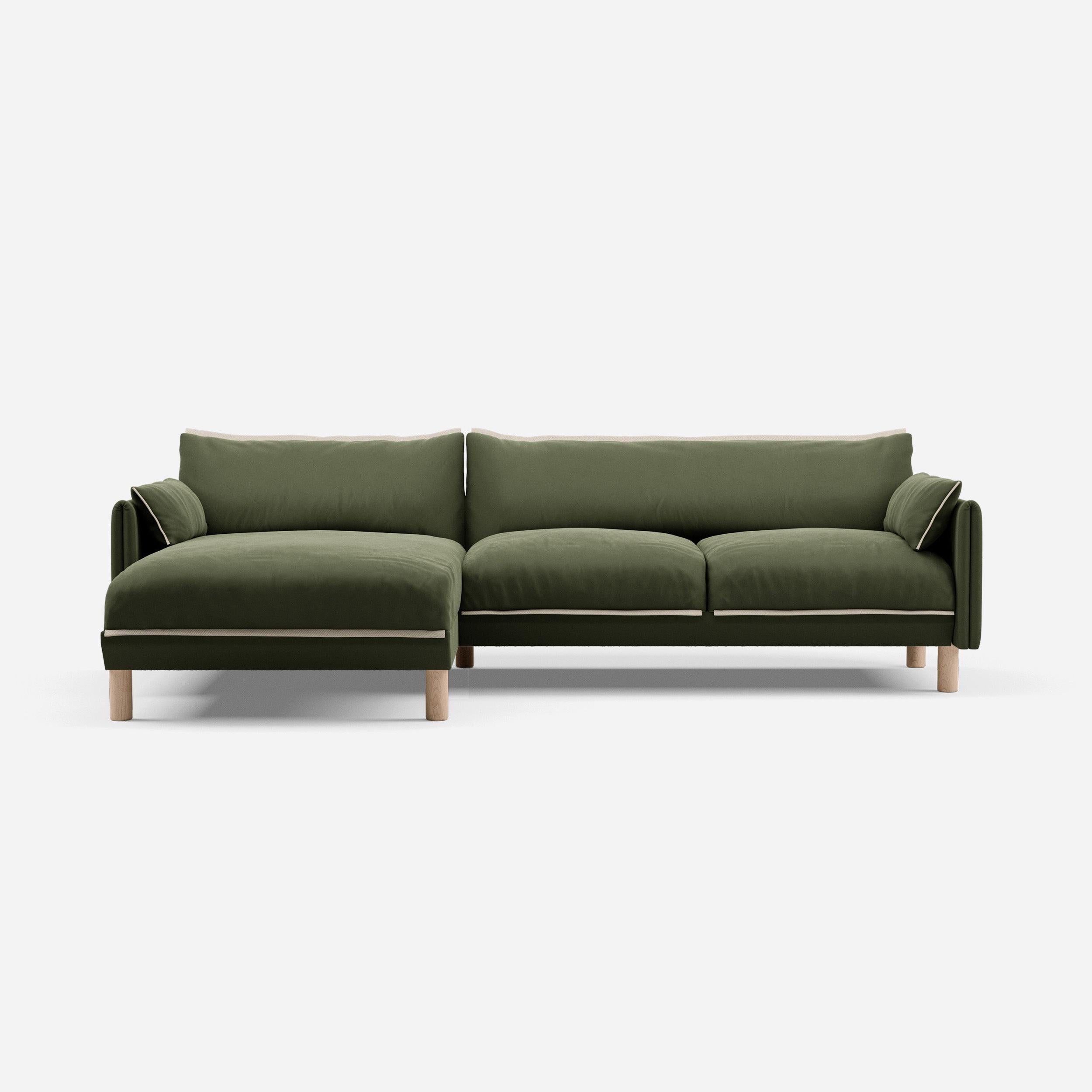 @ Dark Green Velvet Jacket | Natural Trim