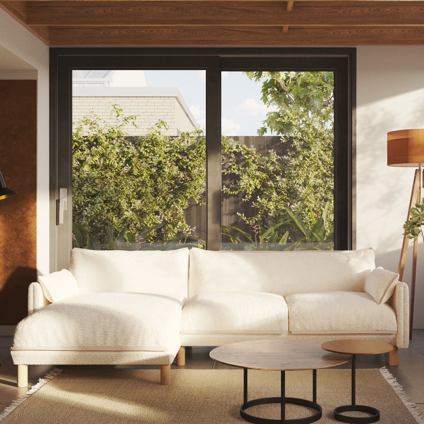 Cozy 4 Seater LH Chaise Sofa | Ecru Boucle