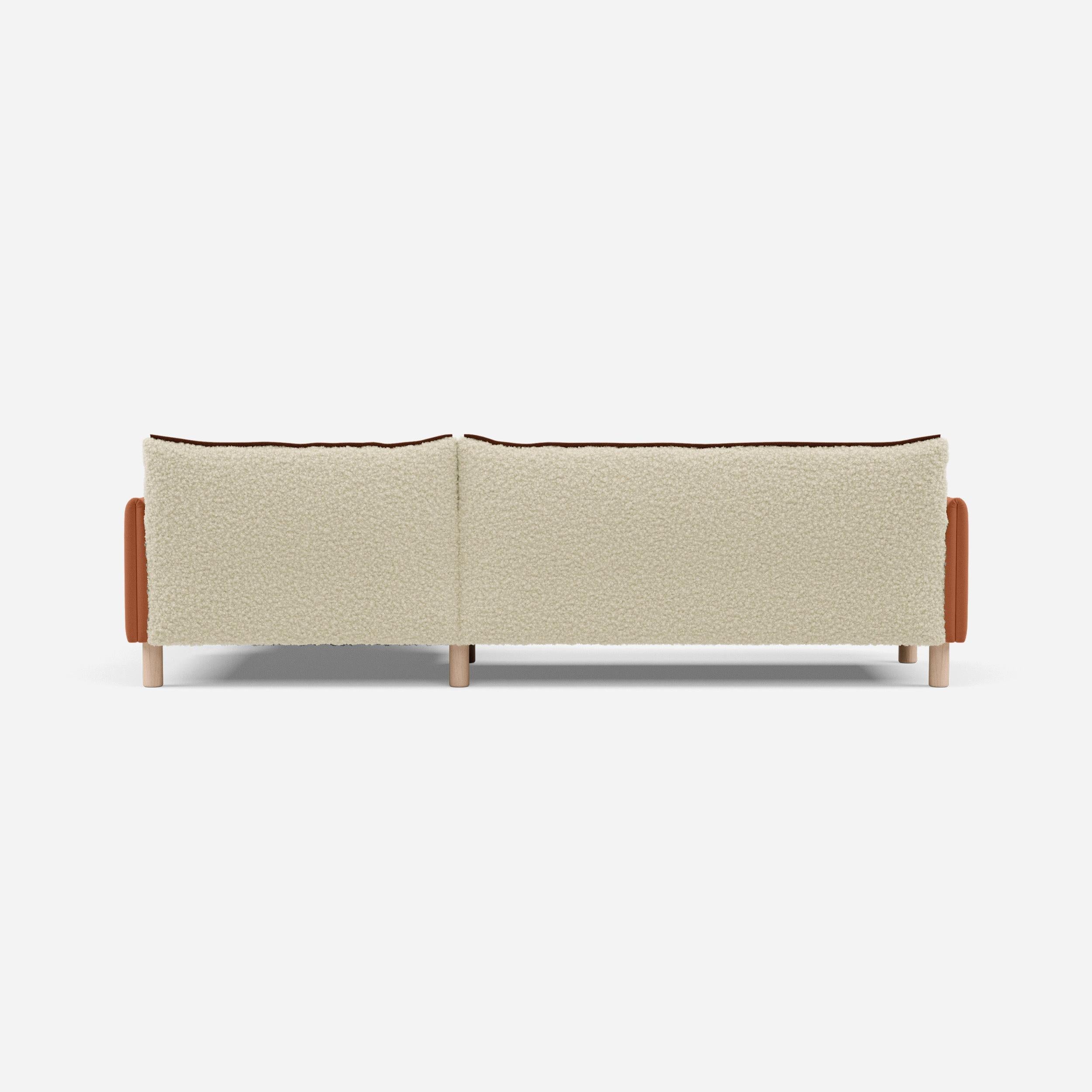 @ Cream Fleece Jacket | Brick Trim