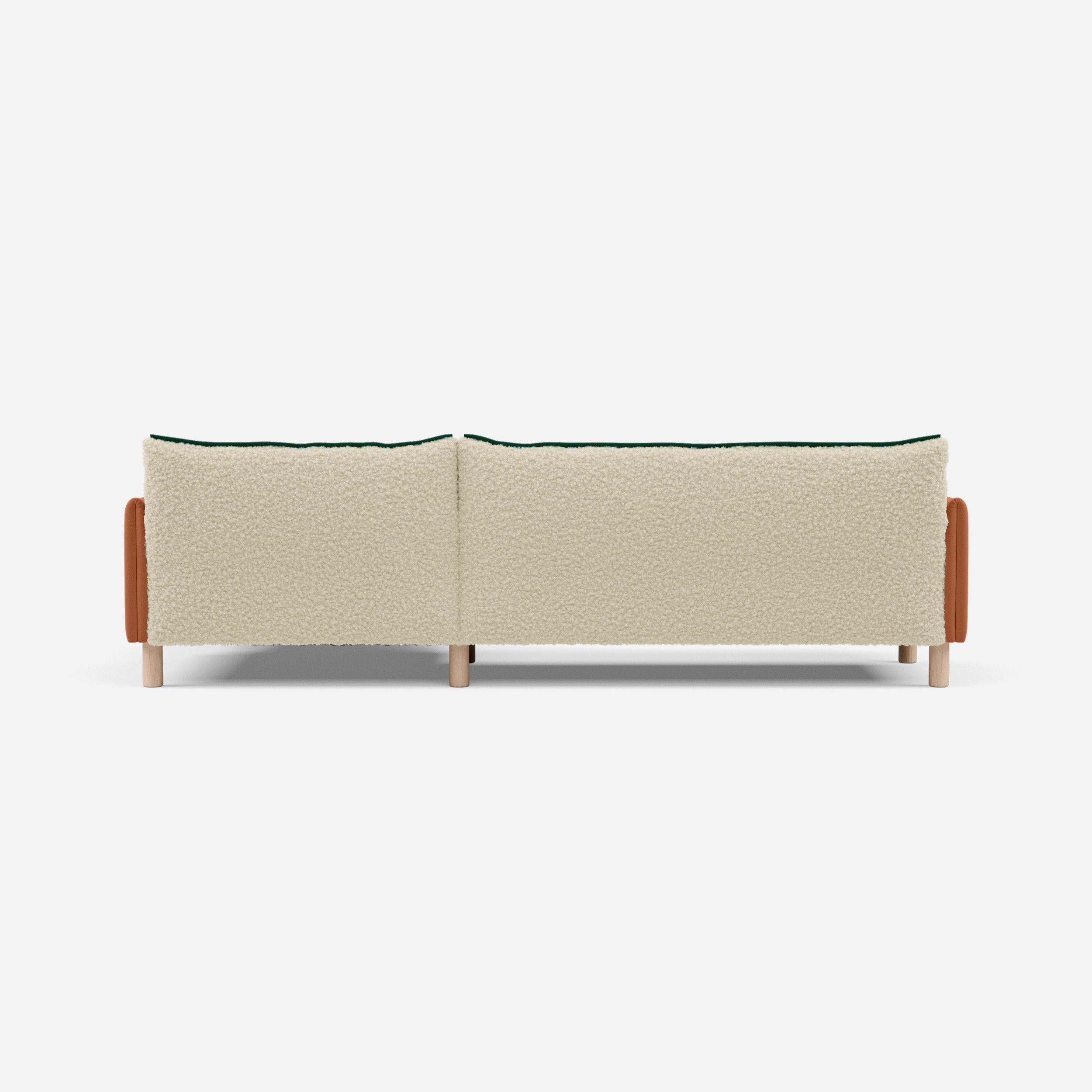 @ Cream Fleece Jacket | Green Trim