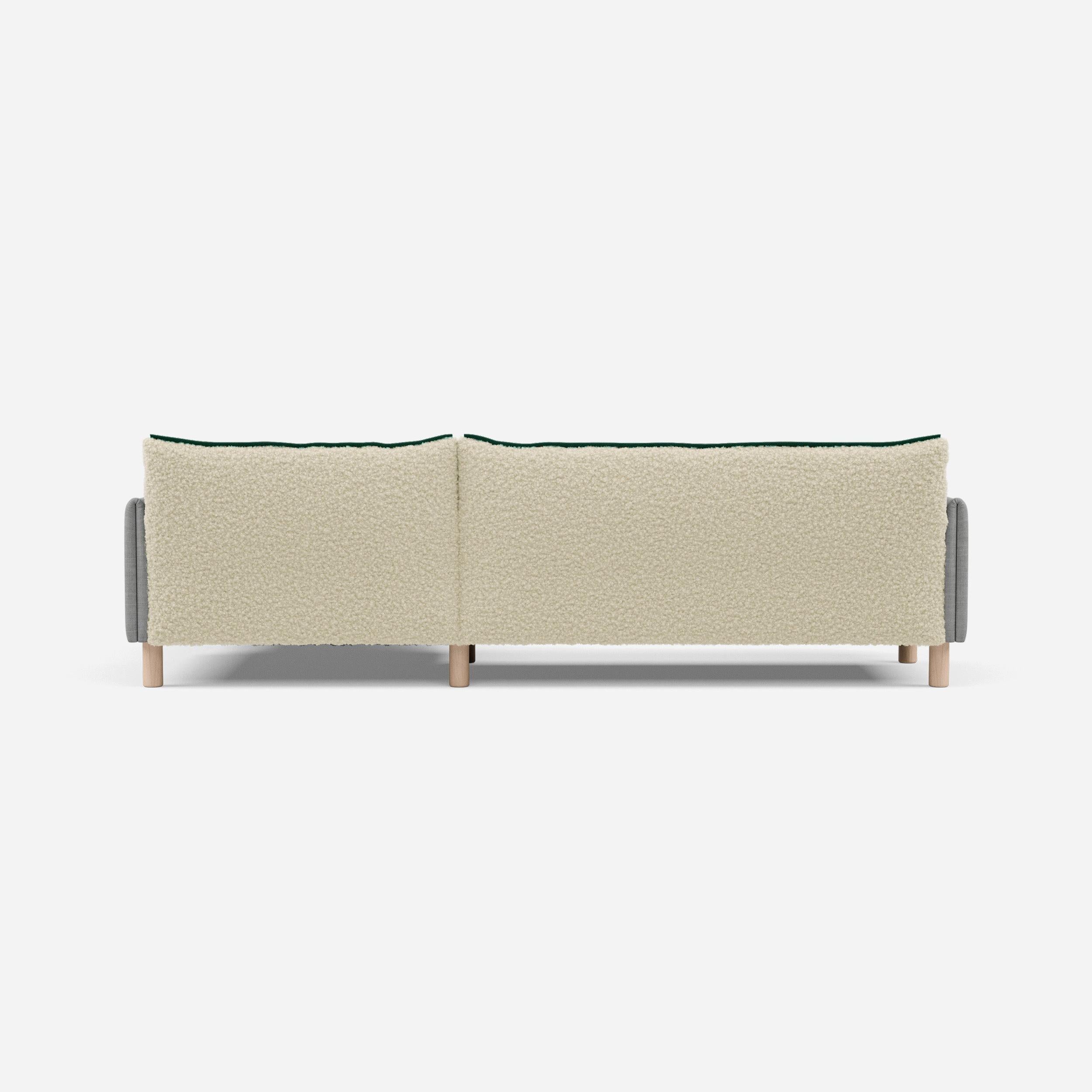 @ Cream Fleece Jacket | Green Trim