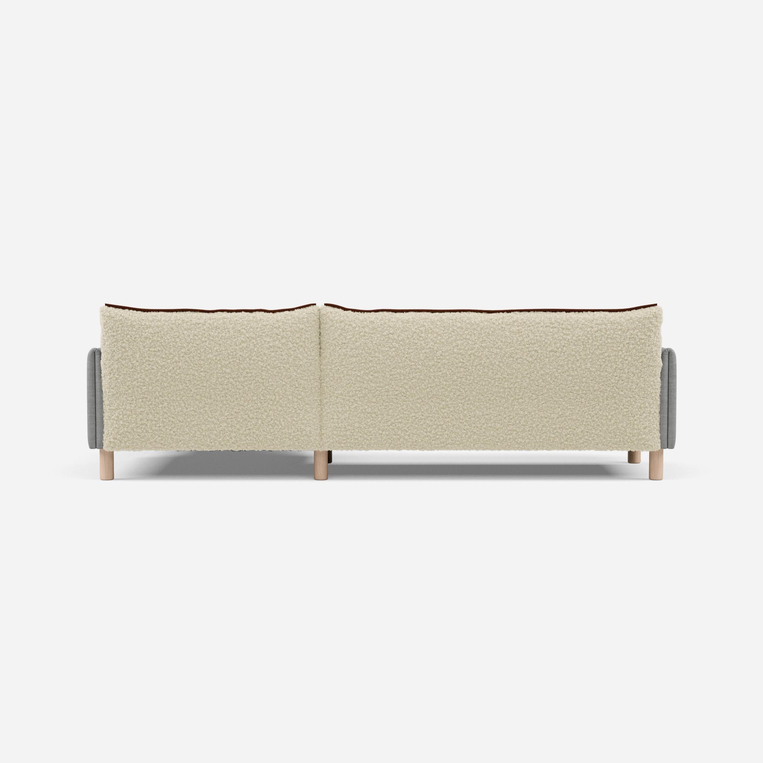 @ Cream Fleece Jacket | Brick Trim