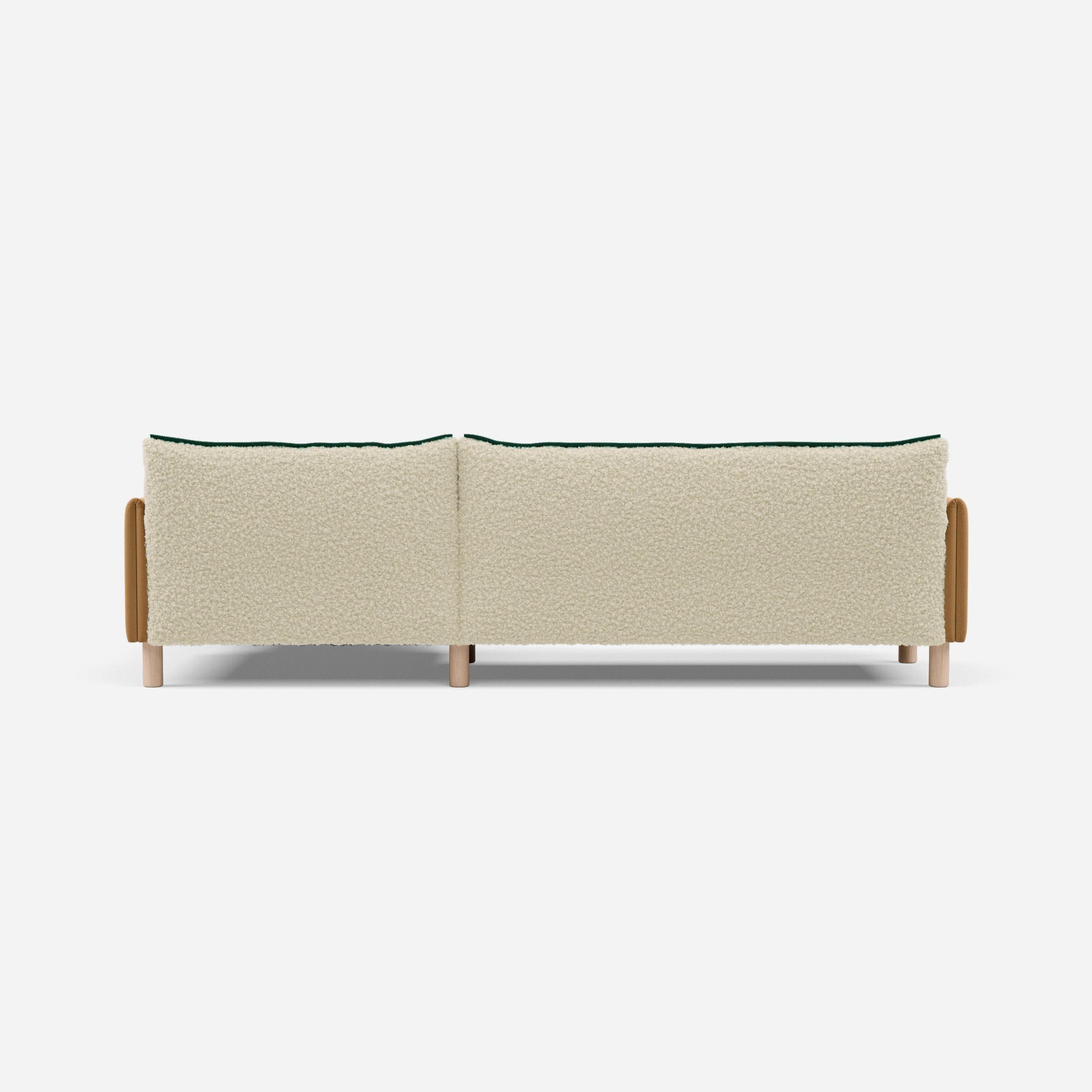 @ Cream Fleece Jacket | Green Trim
