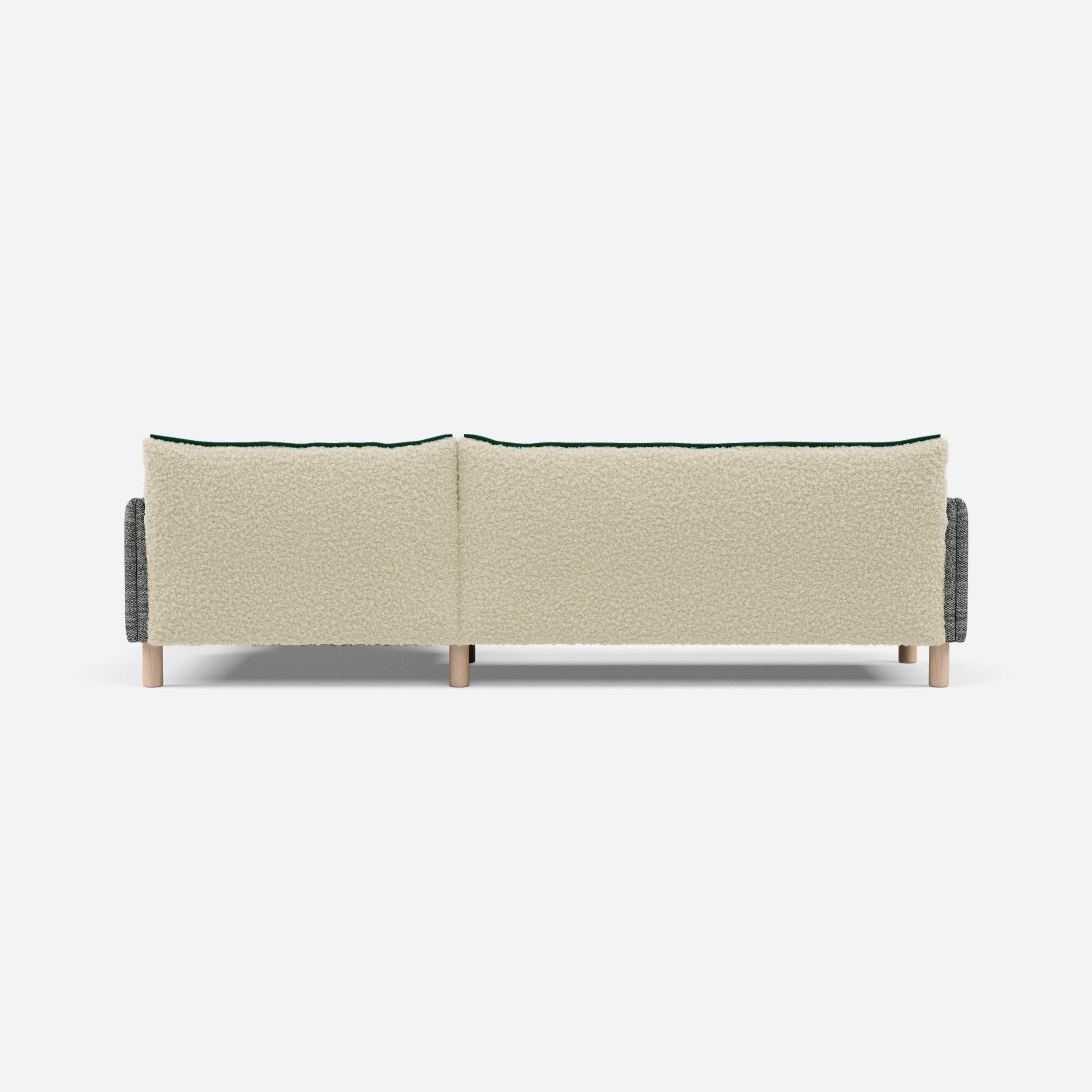 @ Cream Fleece Jacket | Green Trim