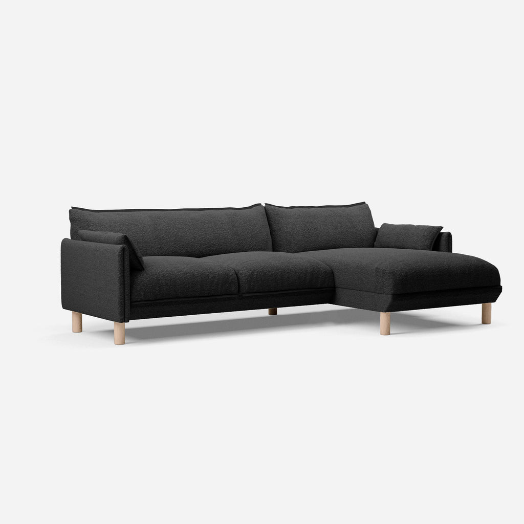 Cozy 4 Seater RH Chaise Sofa Boucle Trim
