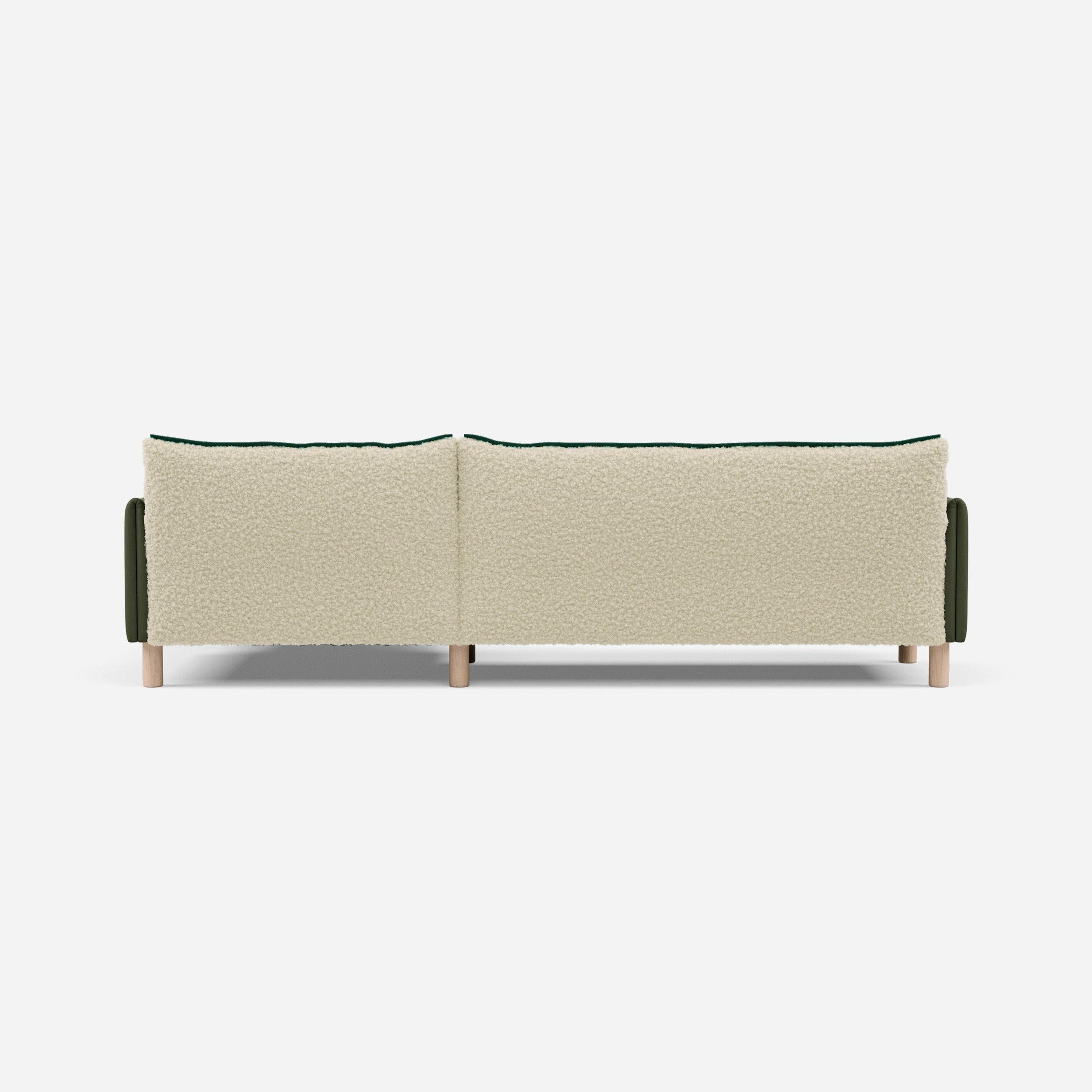 @ Cream Fleece Jacket | Green Trim
